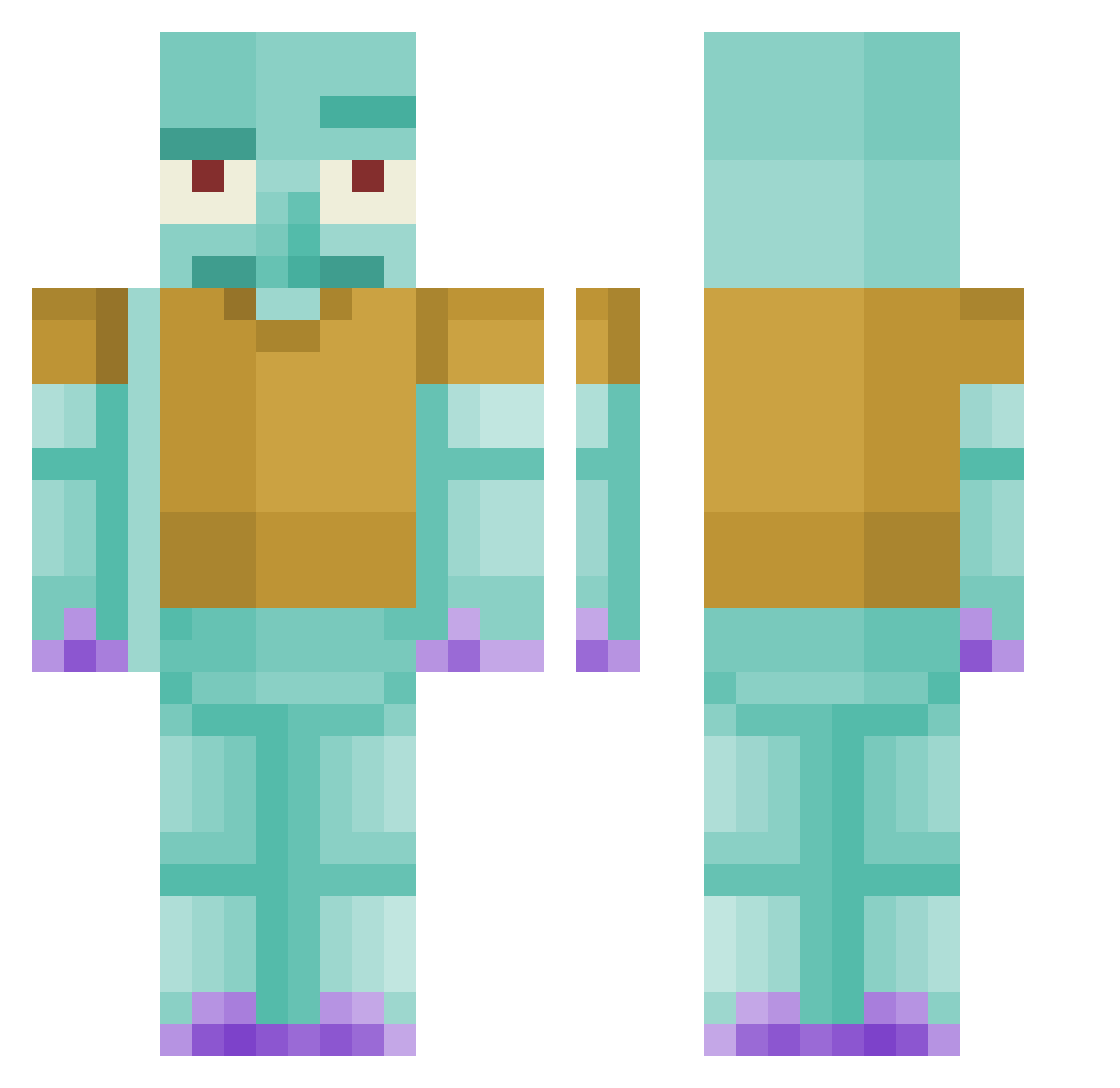 CrownedDark Minecraft skin, front and back view