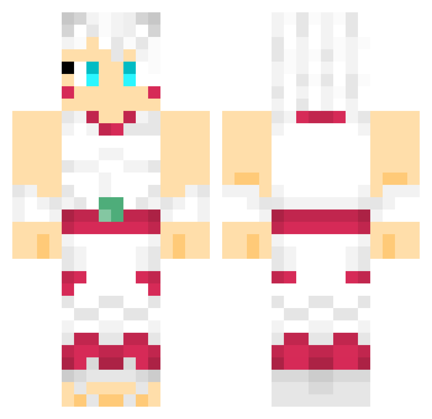 Bentdevious Minecraft skin, front and back view