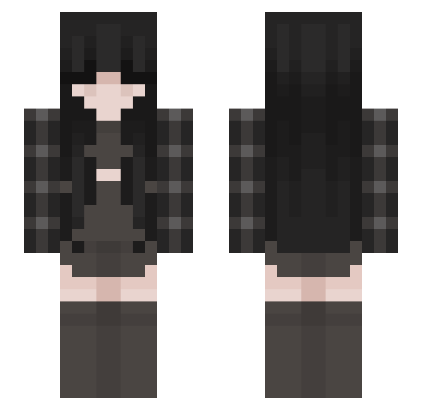 catwomanlover Minecraft skin, front and back view