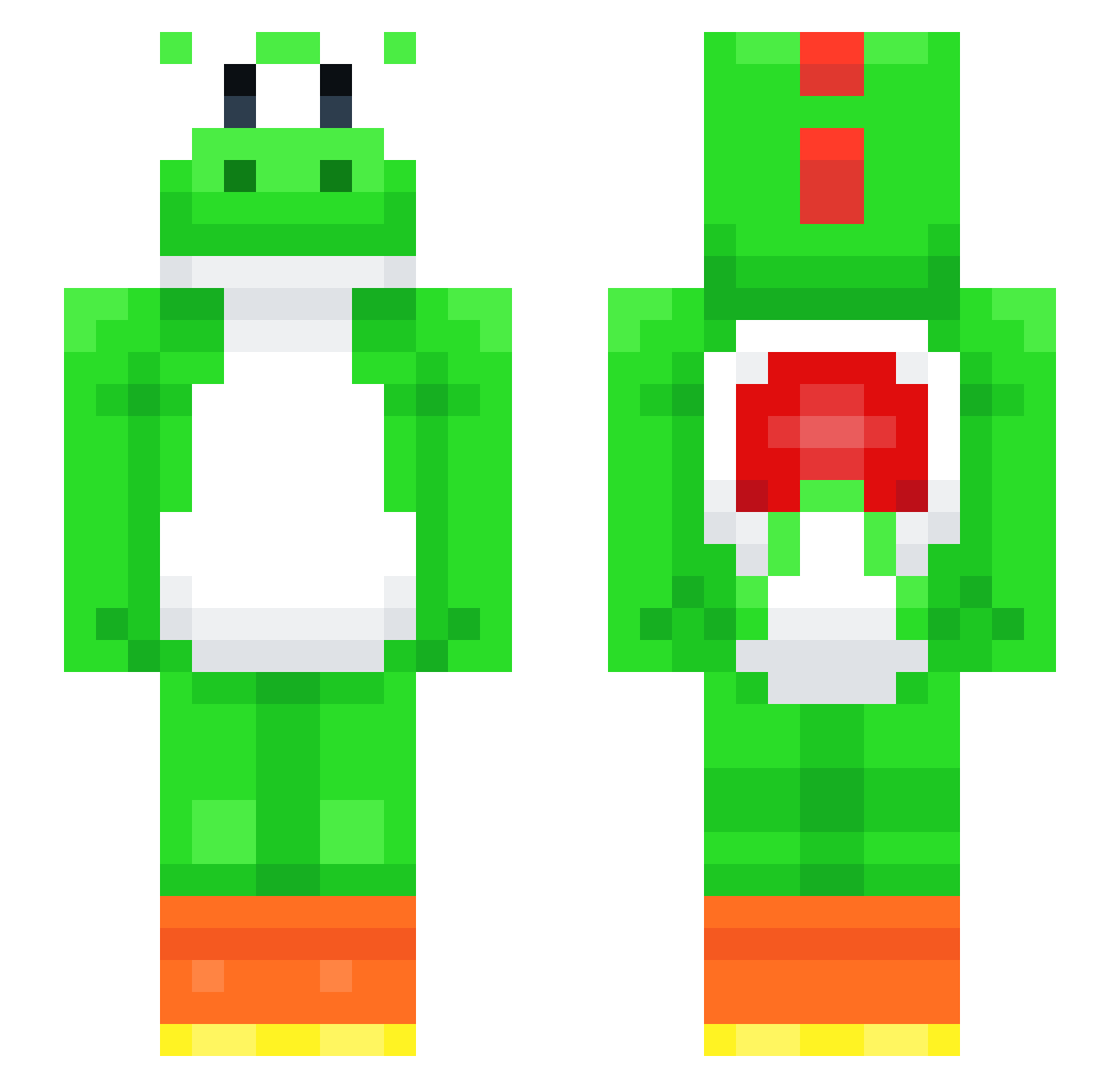 Rigs0 Minecraft skin, front and back view
