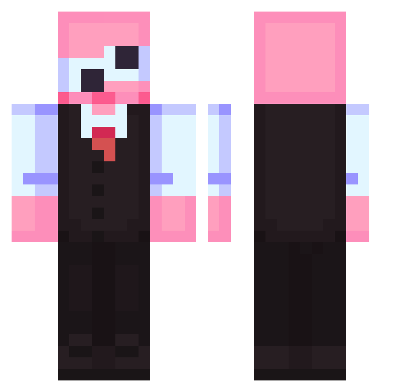 Kittek12 Minecraft skin, front and back view