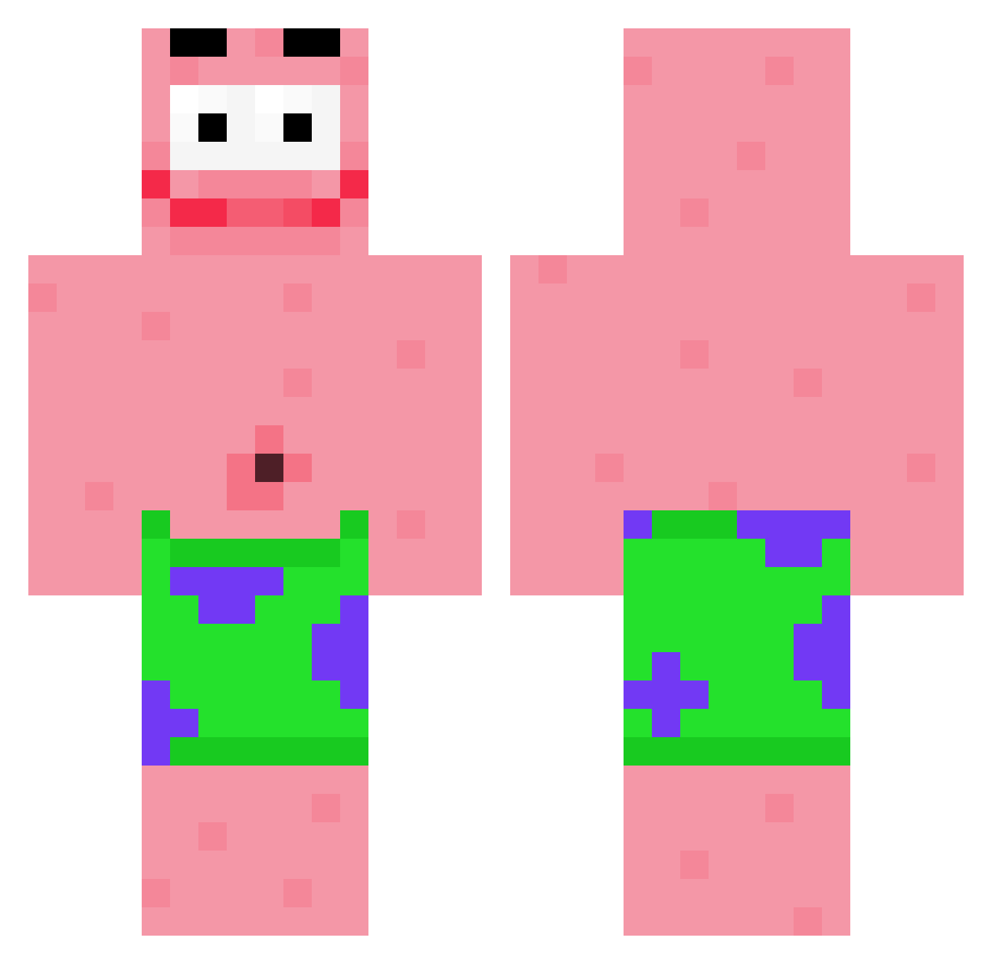 SchemReach Minecraft skin, front and back view