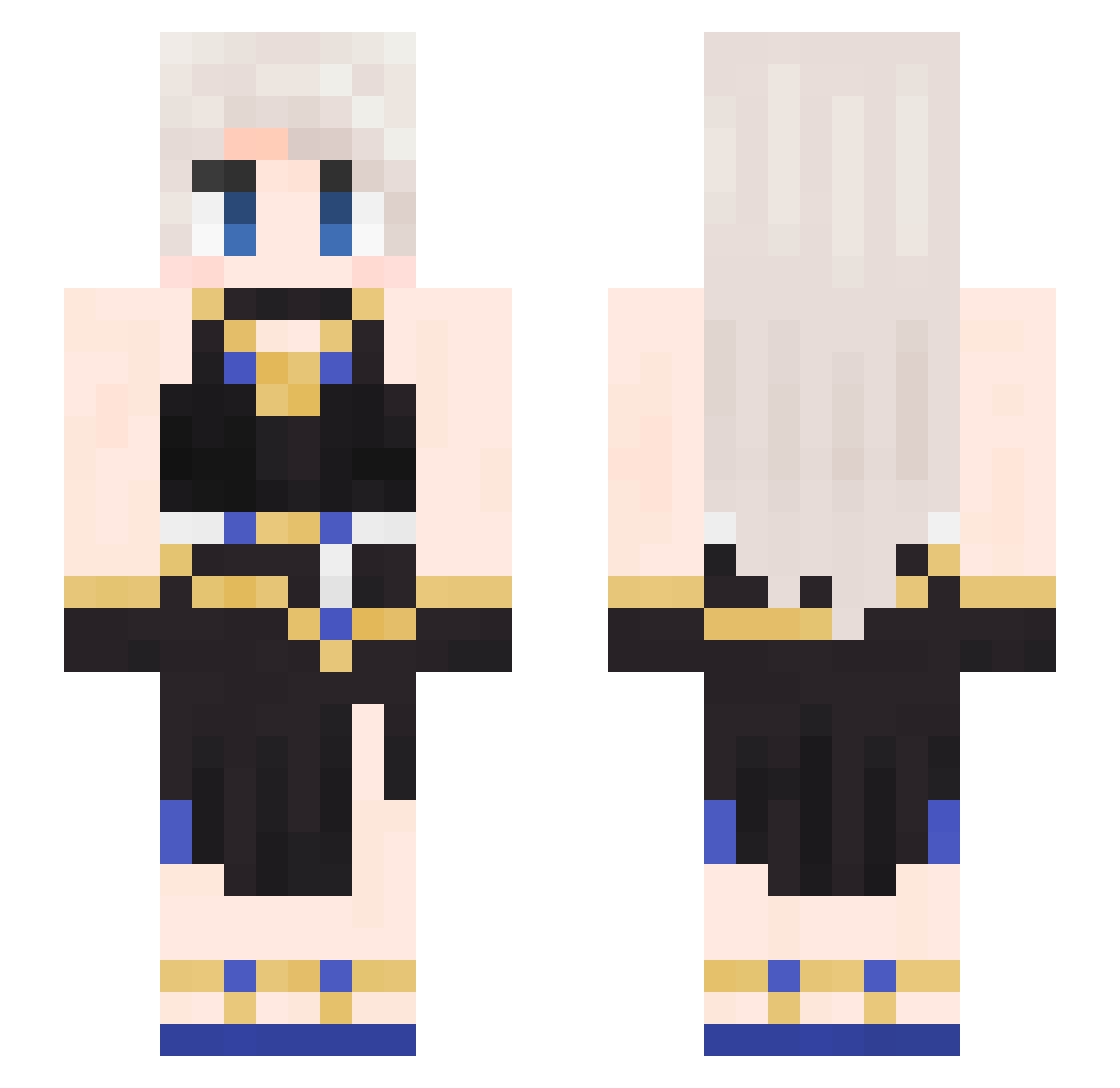 MIO223 Minecraft skin, front and back view