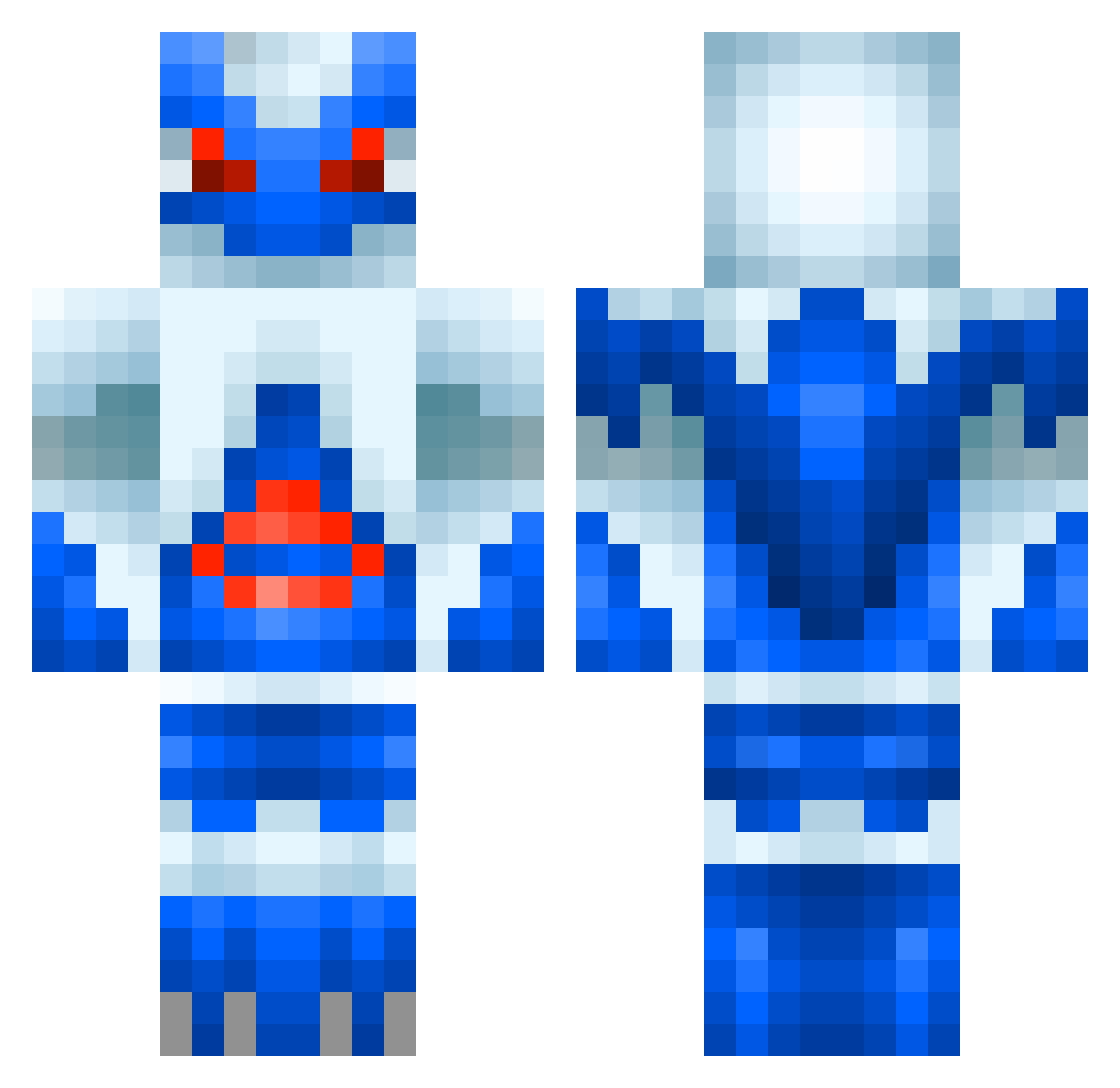 ImNotOllie Minecraft skin, front and back view