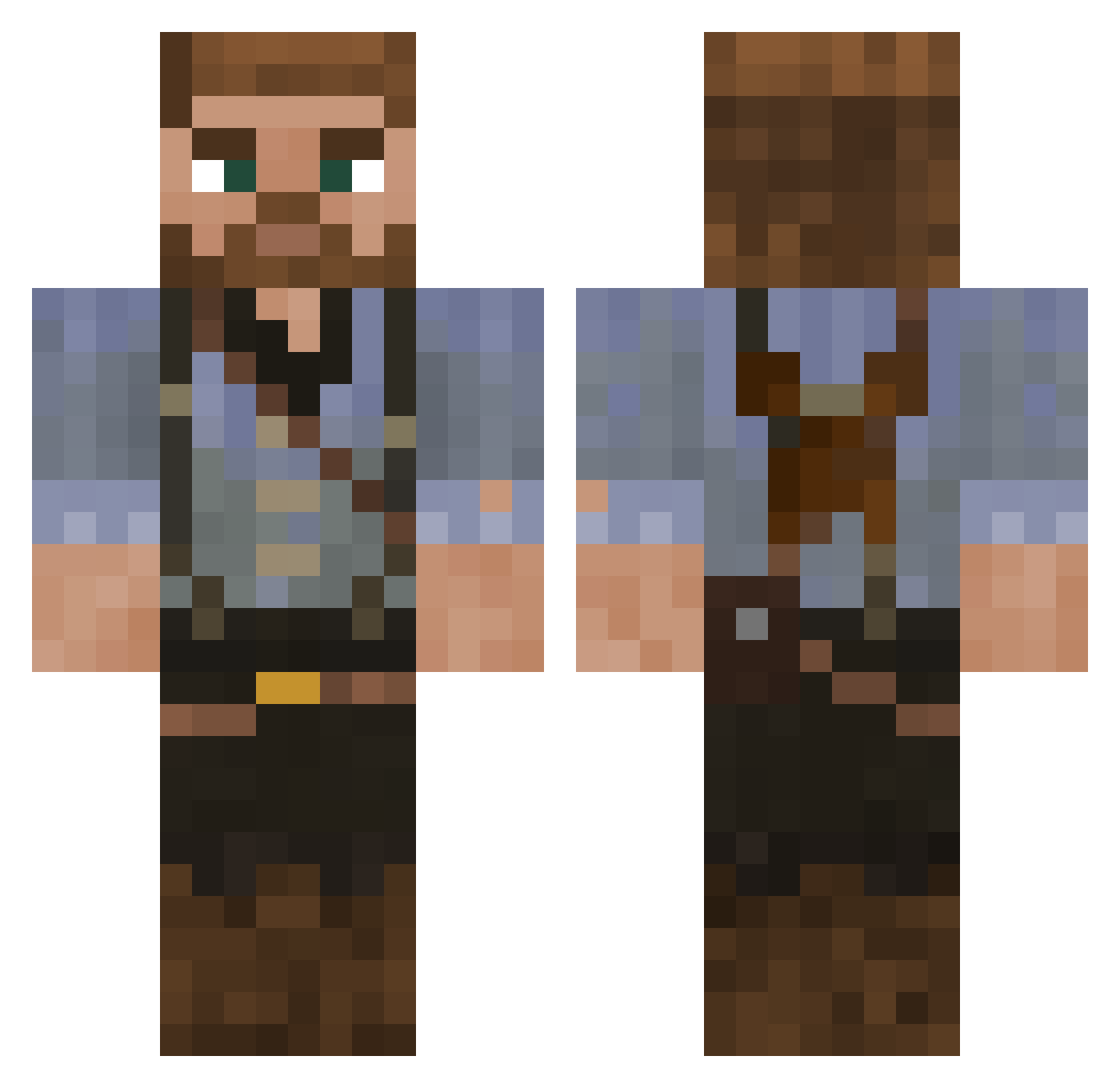 TeenTitan84 Minecraft skin, front and back view