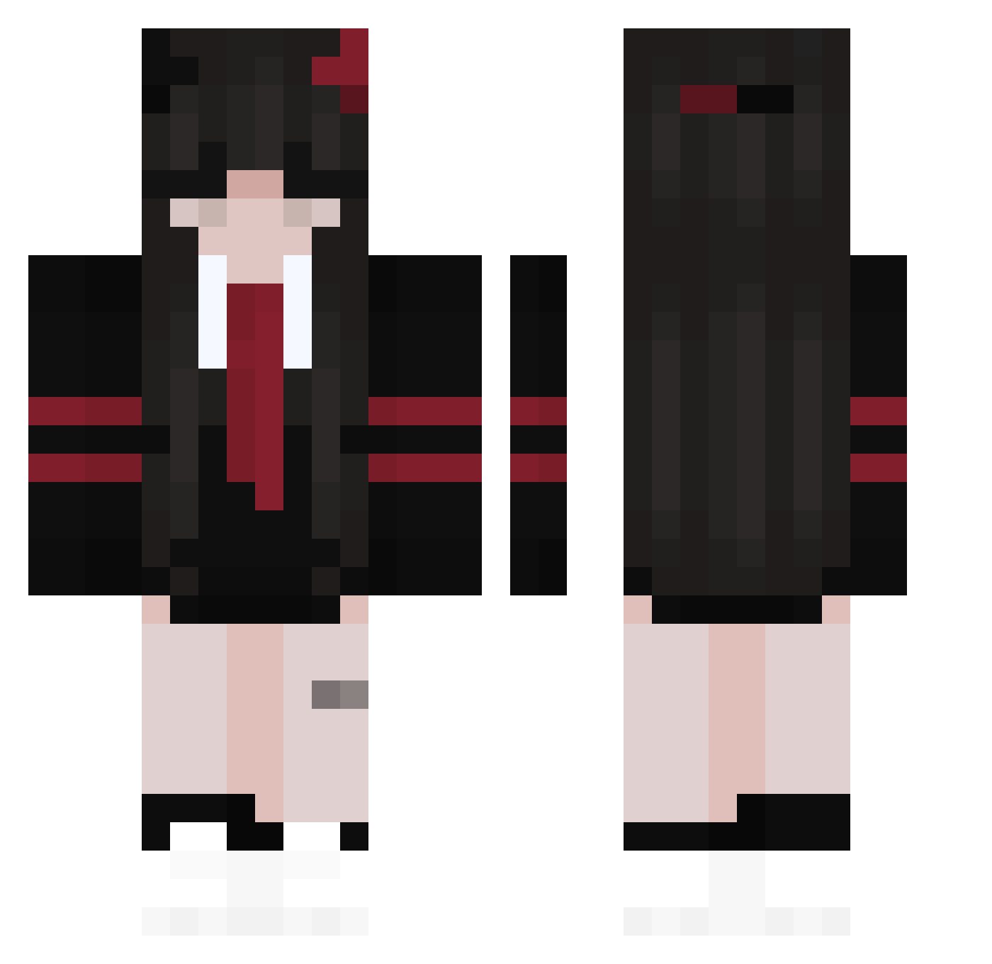 SraAlesita Minecraft skin, front and back view