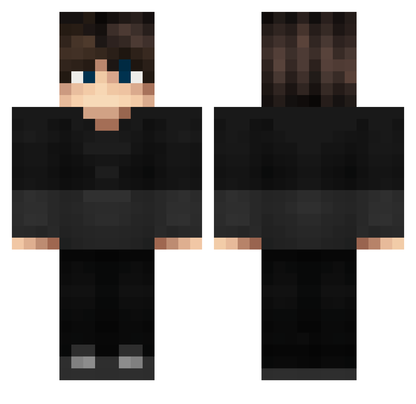 simonisonfire Minecraft skin, front and back view
