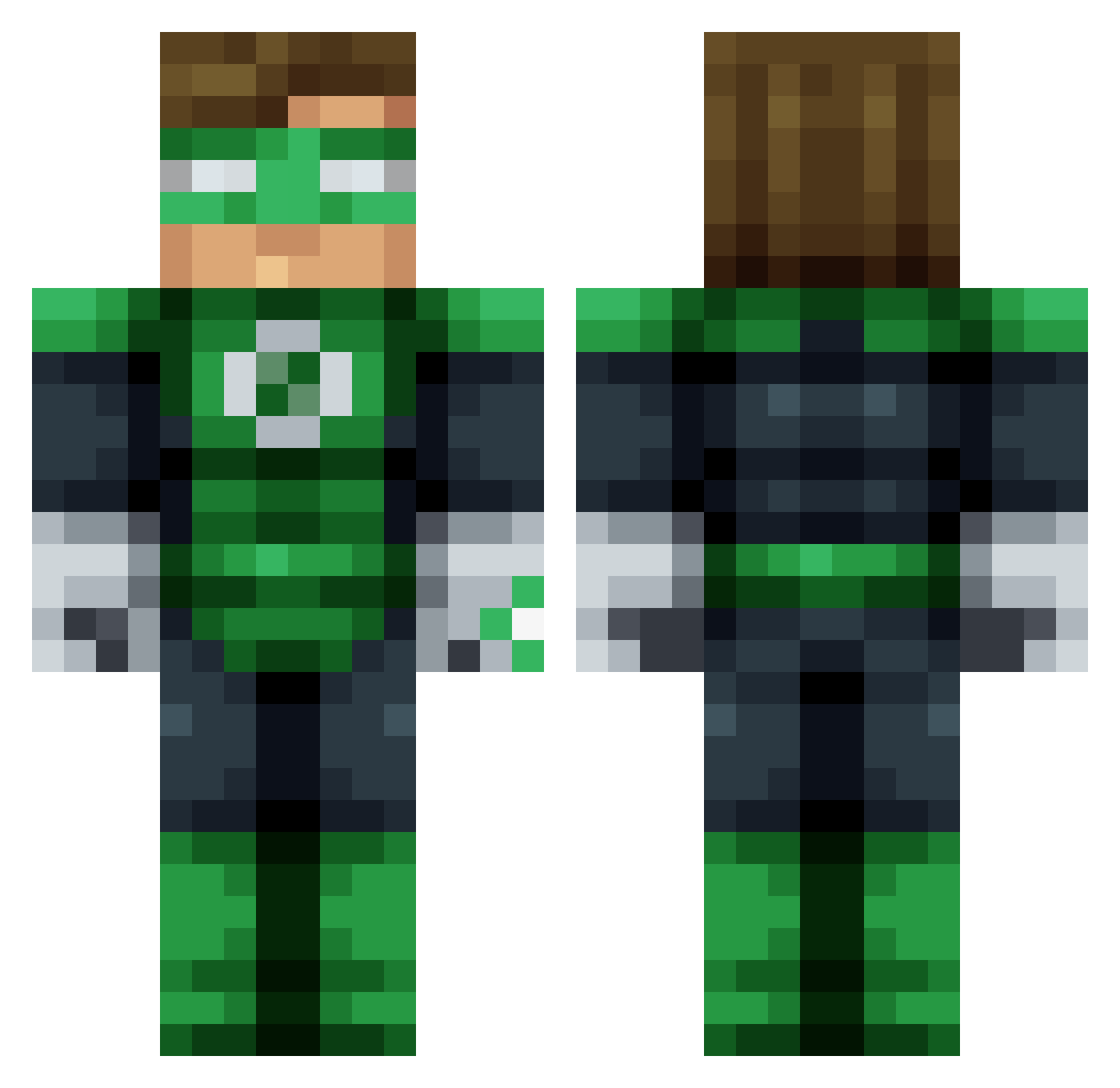 Bane1138 Minecraft skin, front and back view