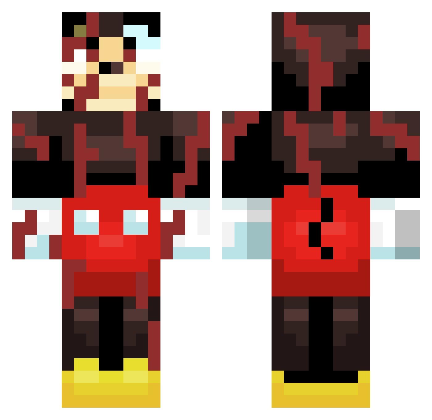 ziR3d Minecraft skin, front and back view