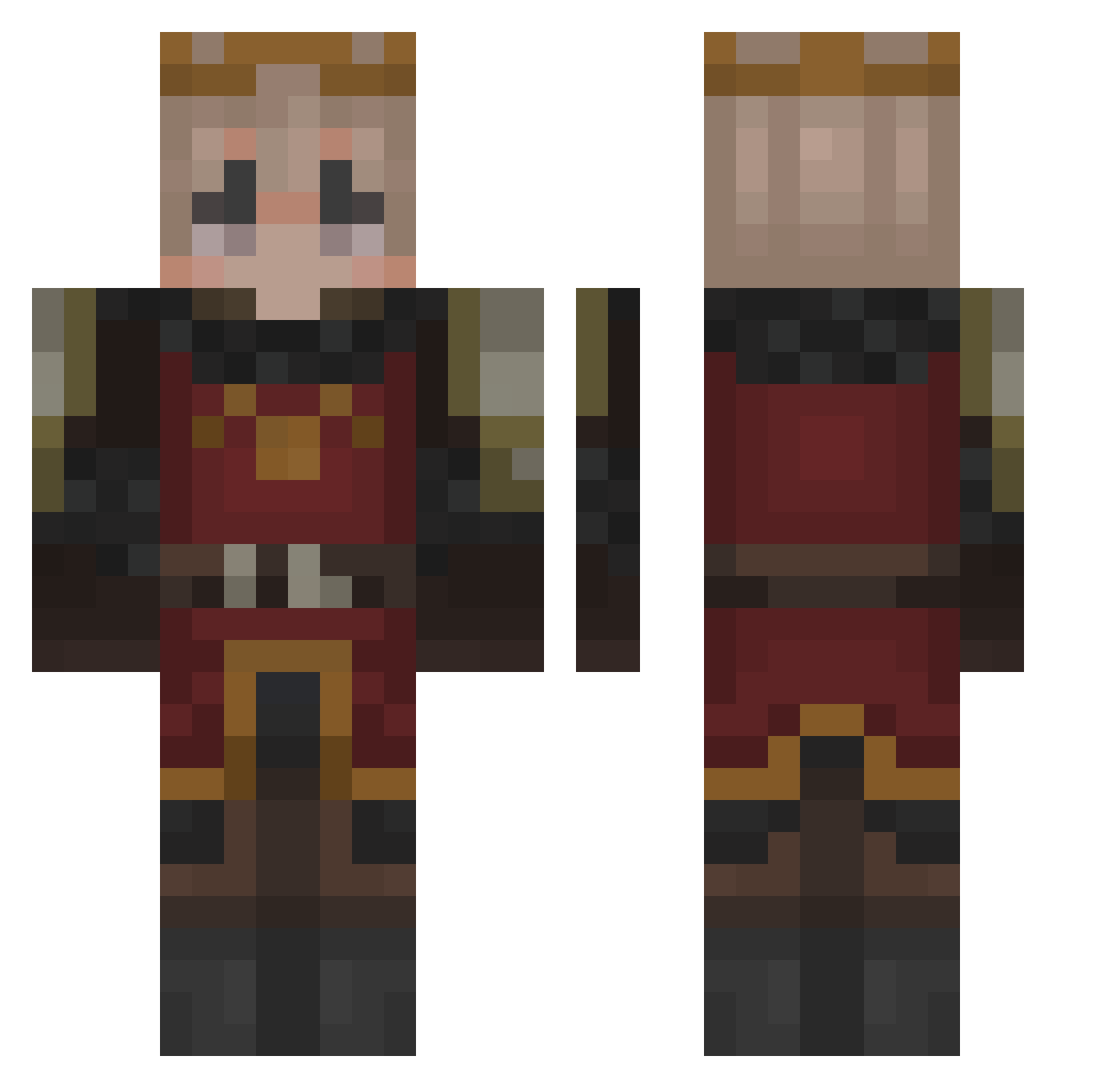PROVODA Minecraft skin, front and back view