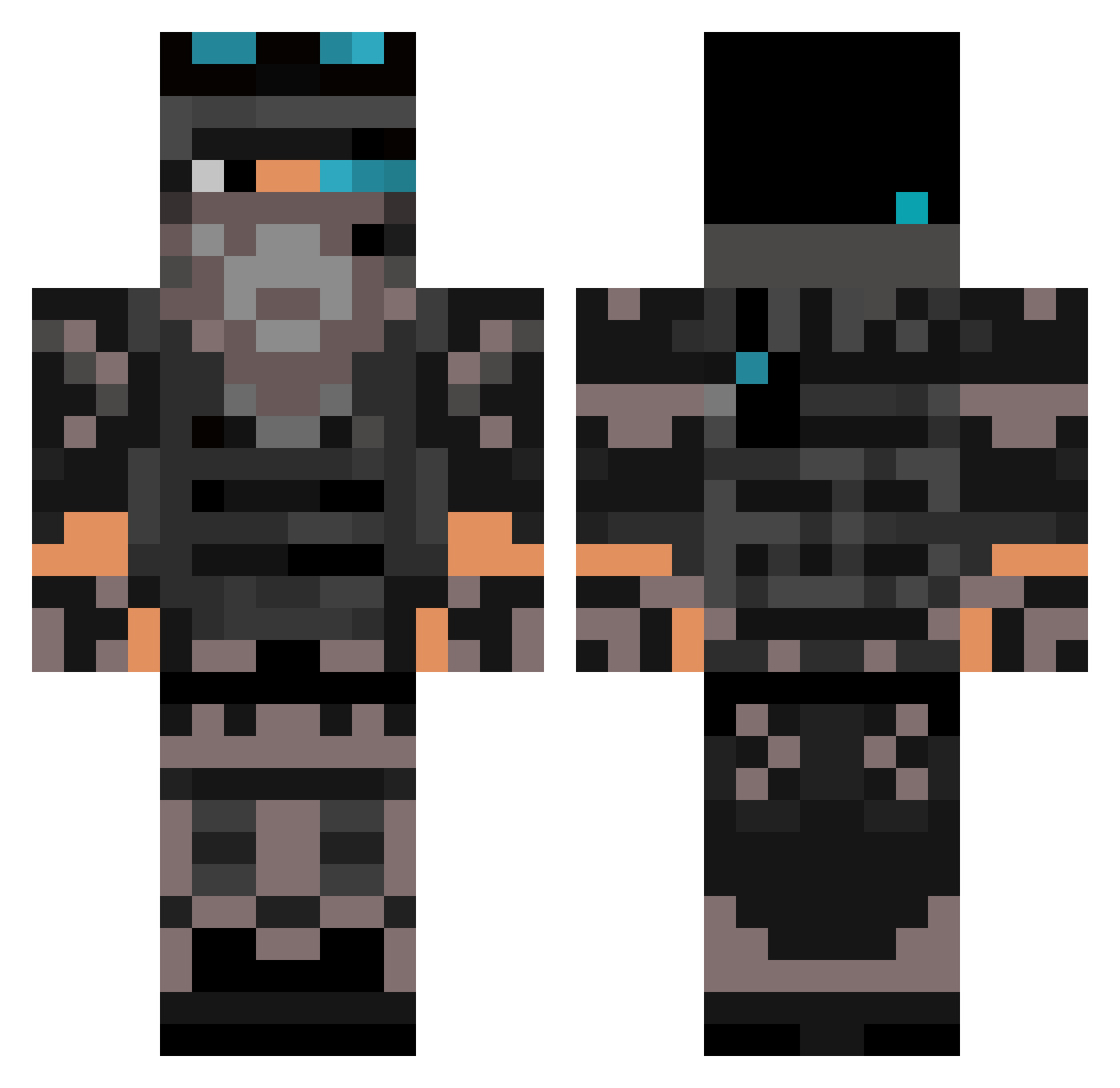 unstoppable767 Minecraft skin, front and back view