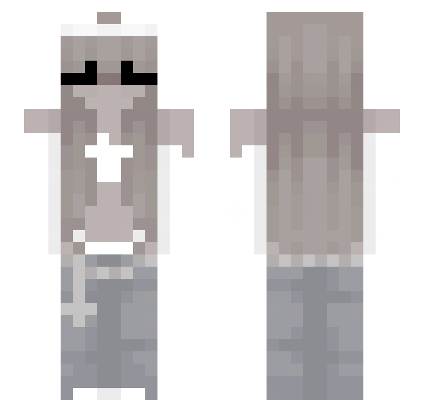 Fr4nta Minecraft skin, front and back view