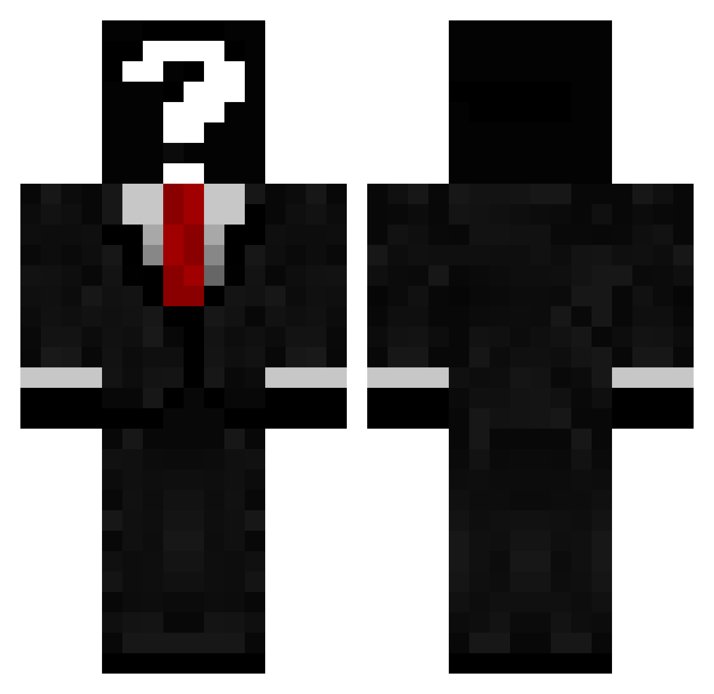 Raved Minecraft skin, front and back view