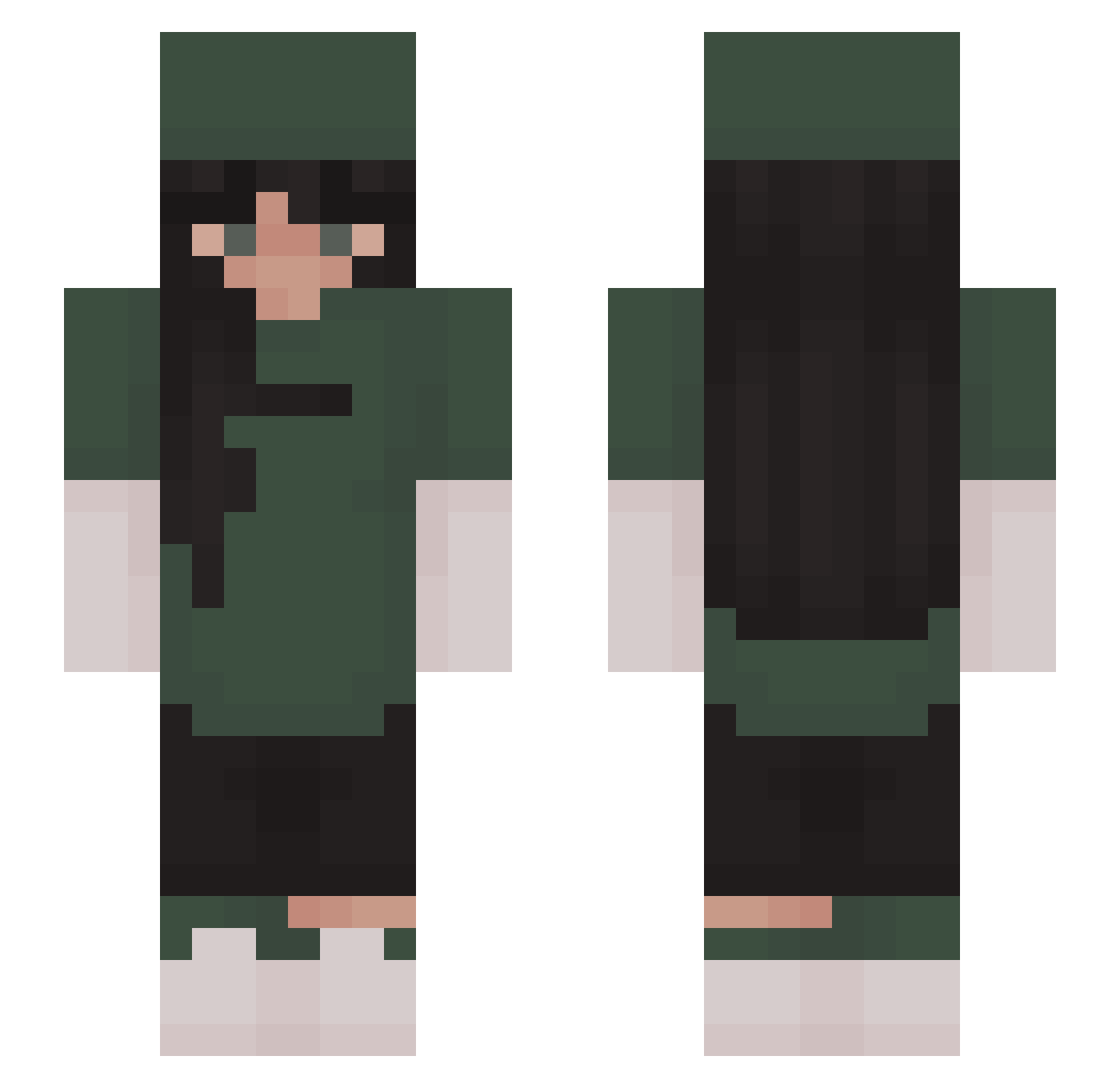 _Arobaze Minecraft skin, front and back view