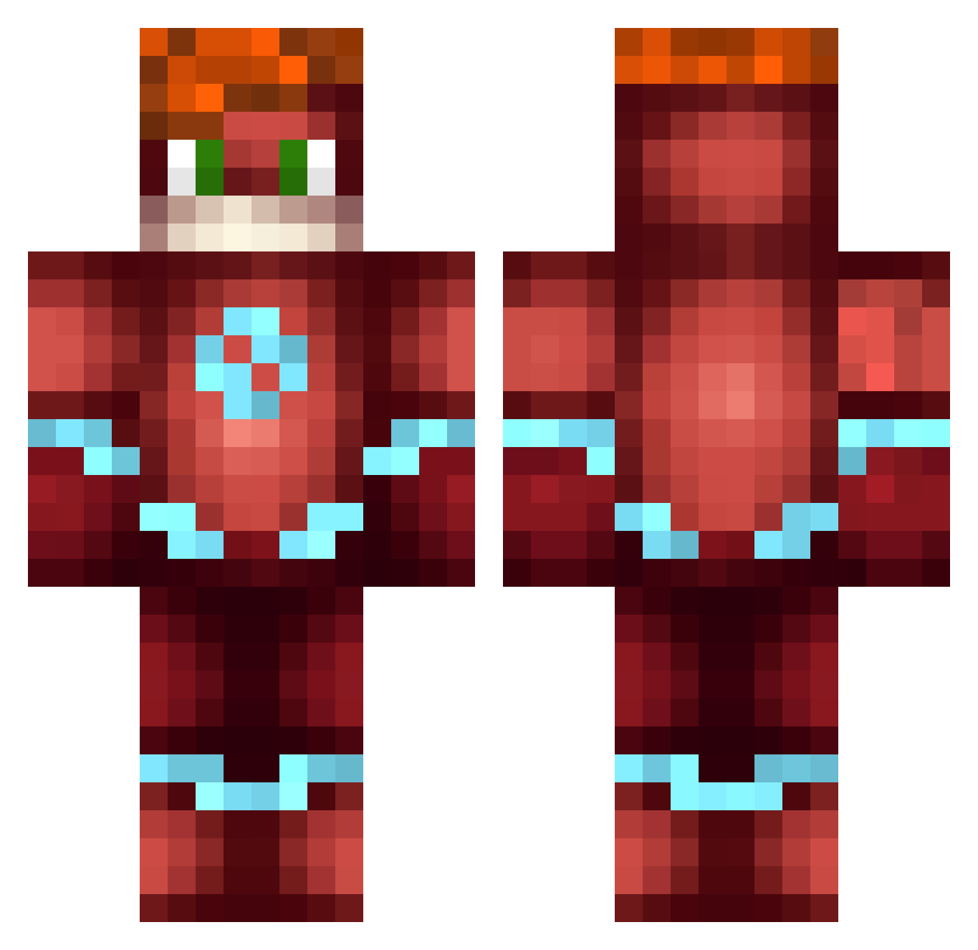 Daniel314159 Minecraft skin, front and back view