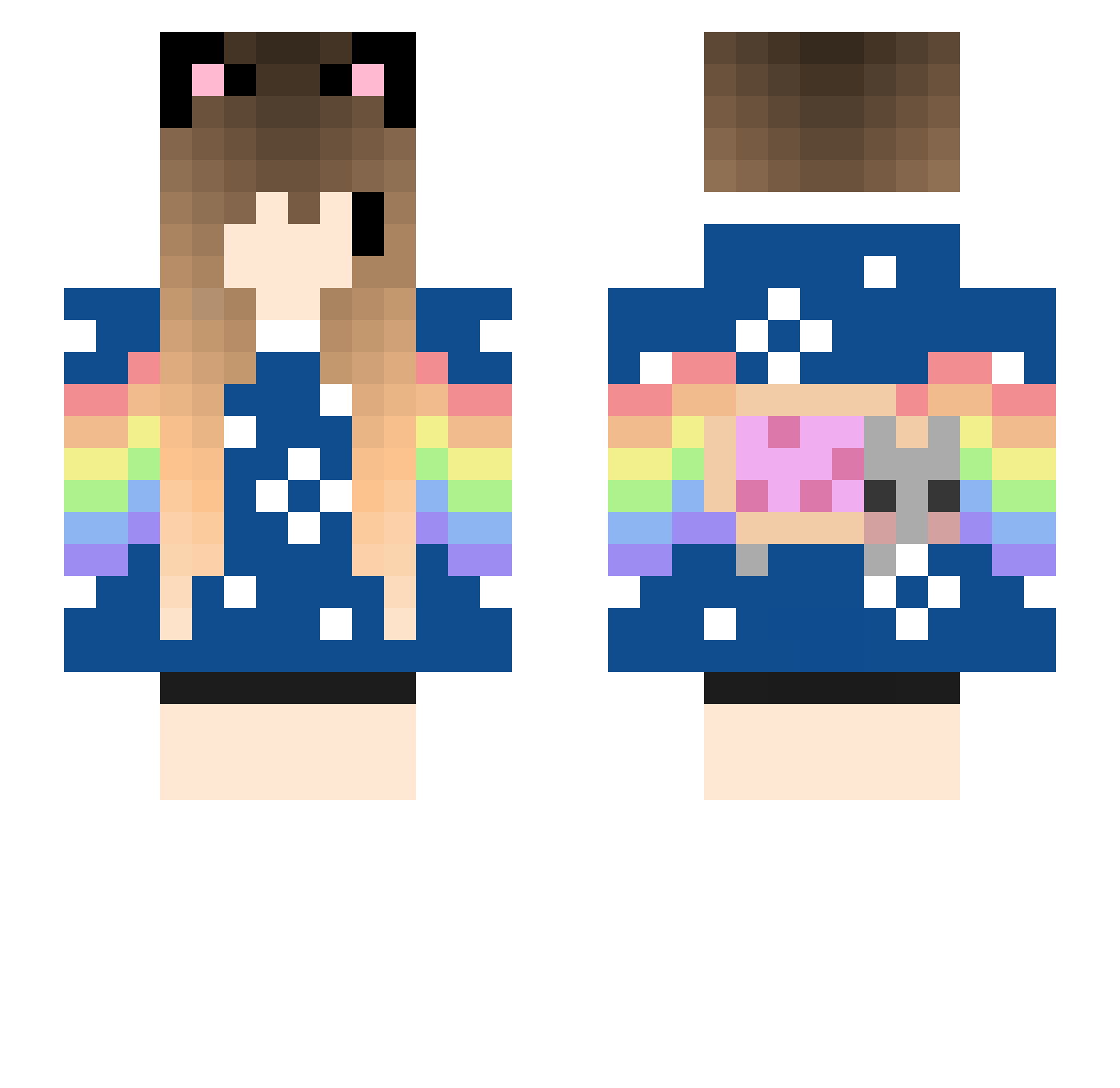 emah Minecraft skin, front and back view
