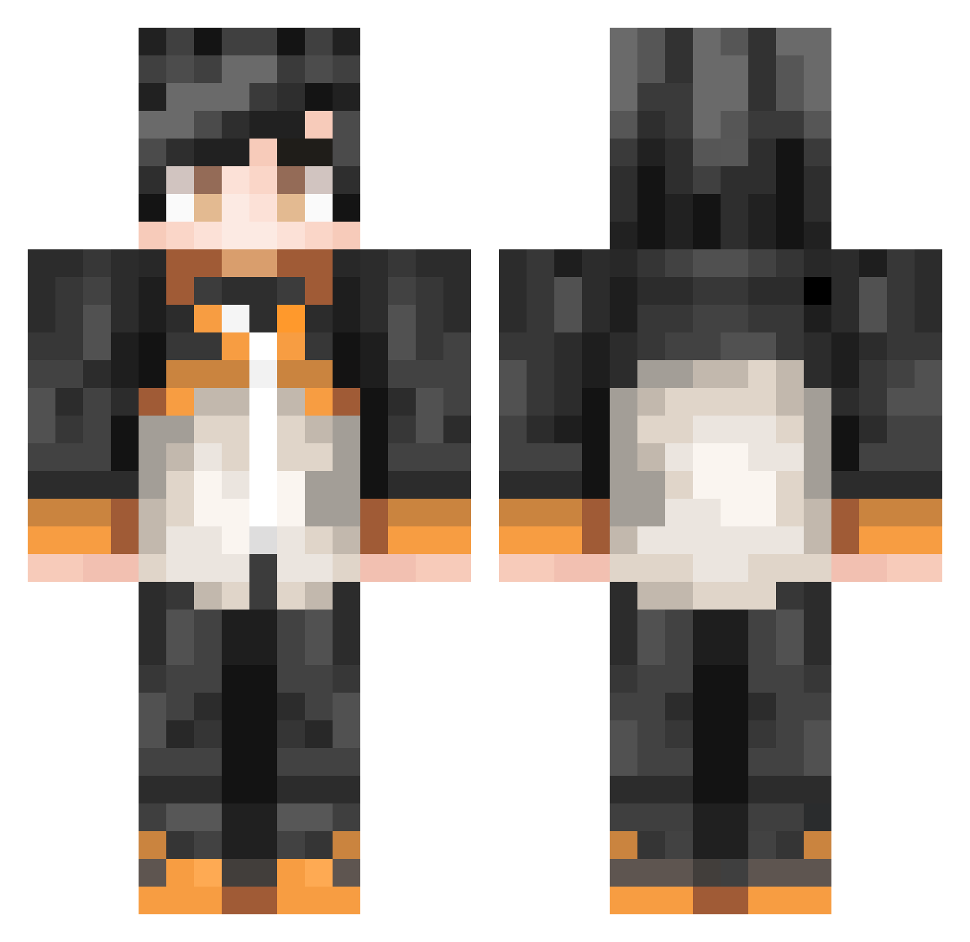 Virsonics Minecraft skin, front and back view