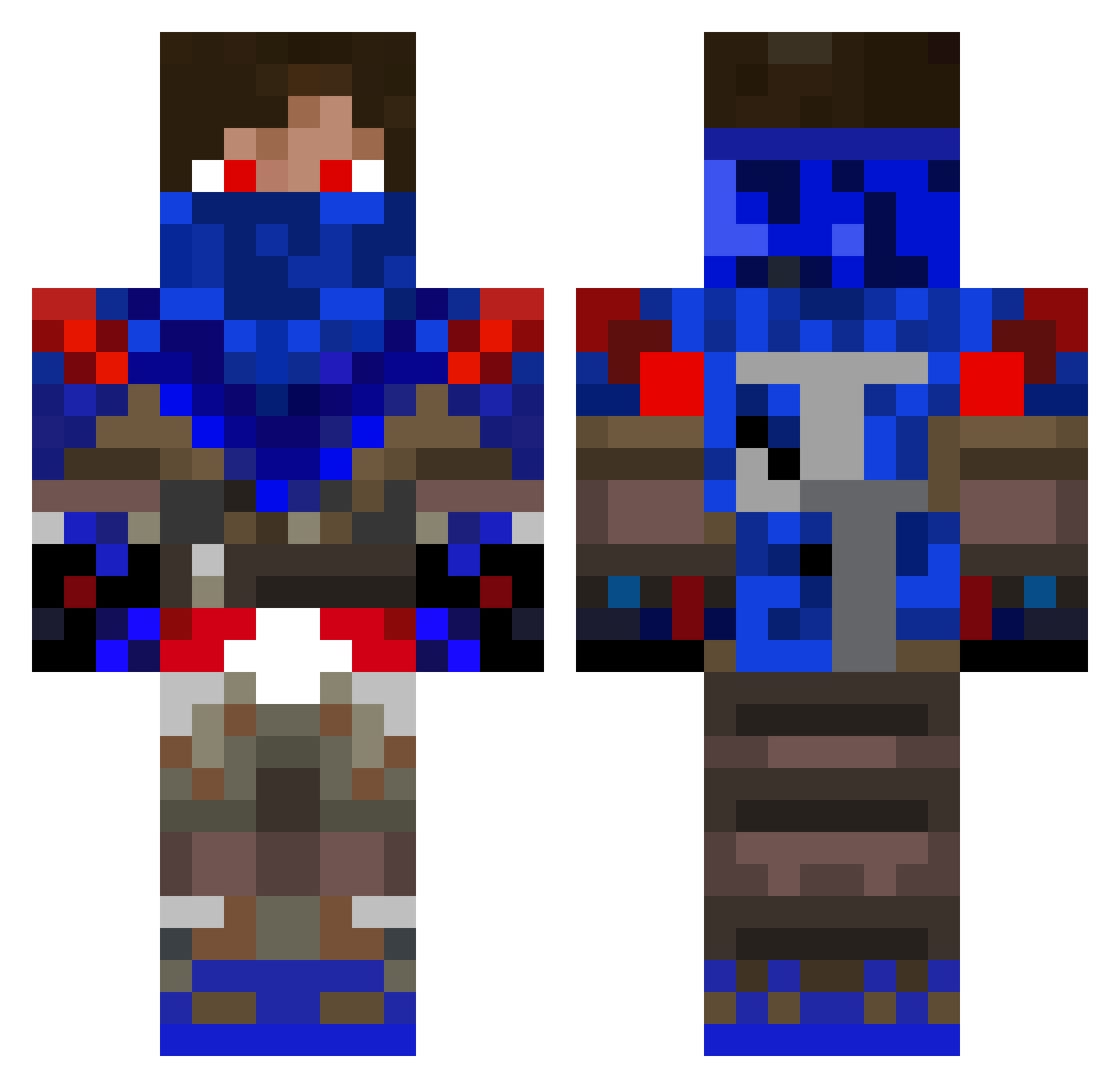 ASexuals Minecraft skin, front and back view
