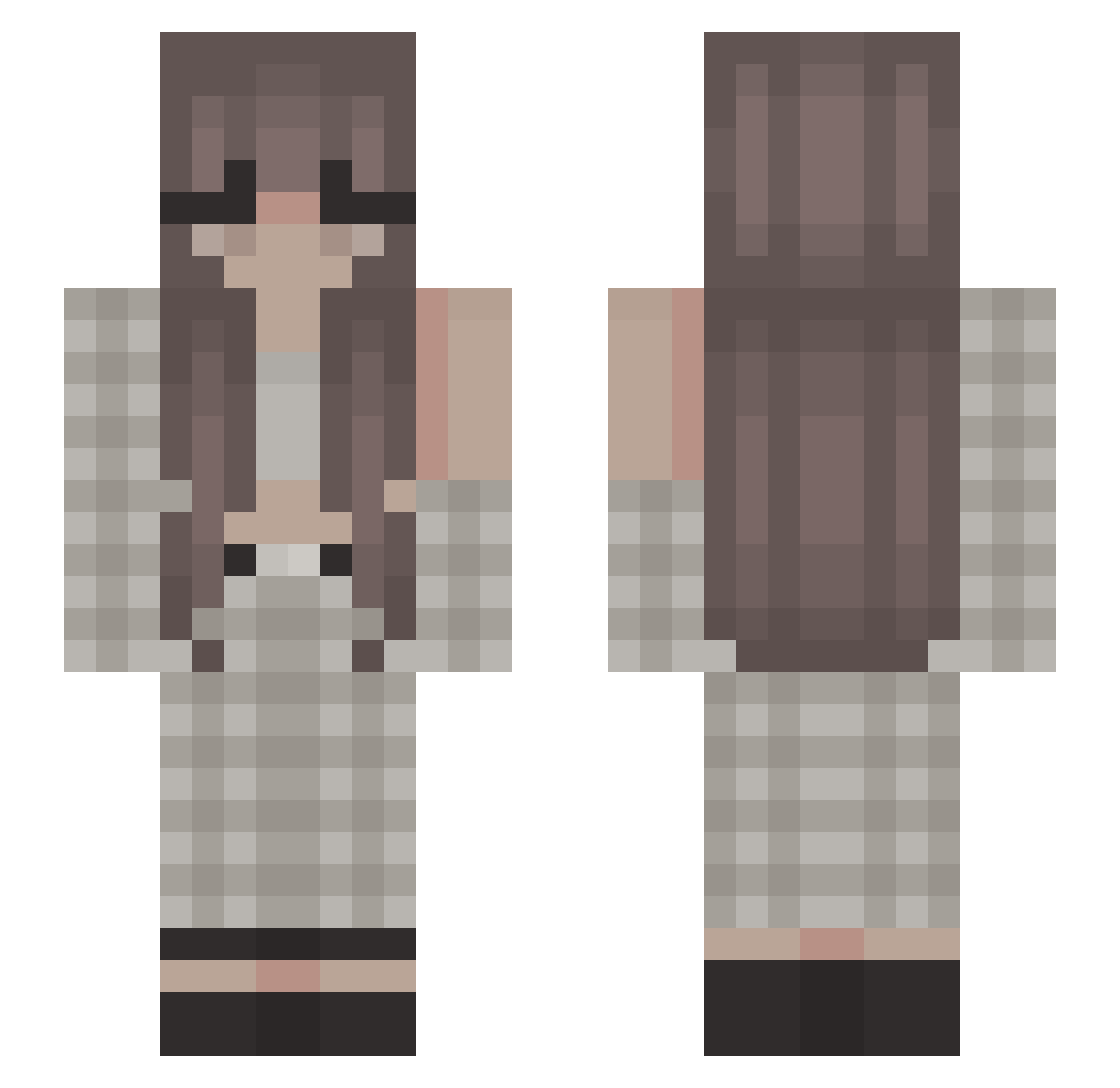 XP5 Minecraft skin, front and back view