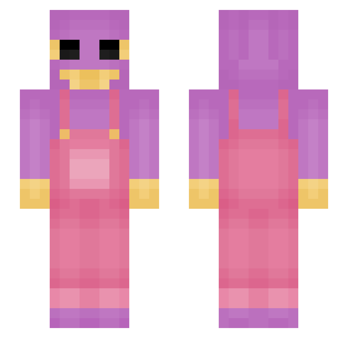 Ropli Minecraft skin, front and back view