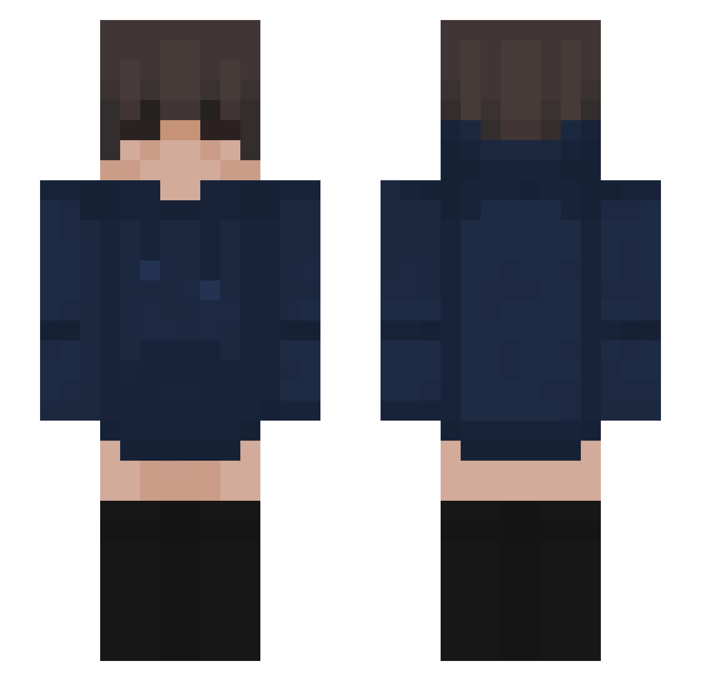 JonathanPVPKing Minecraft skin, front and back view