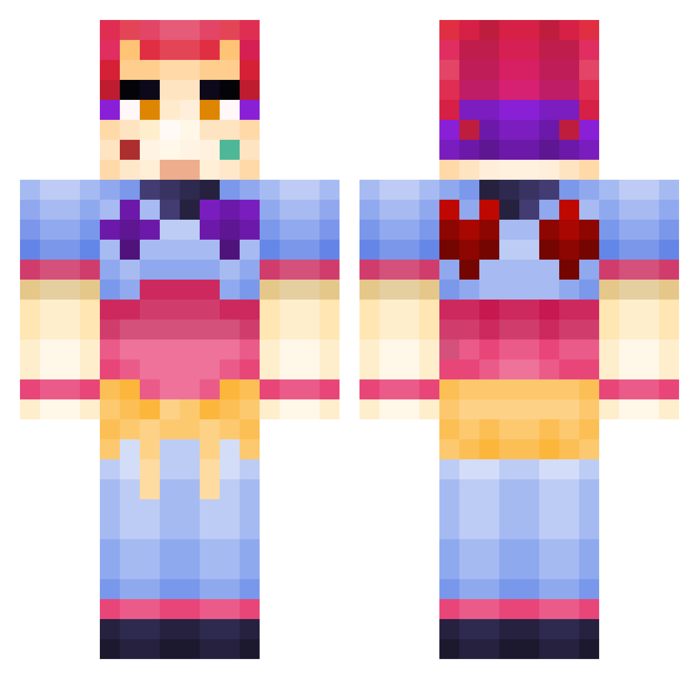 RolexIcedOut_ Minecraft skin, front and back view