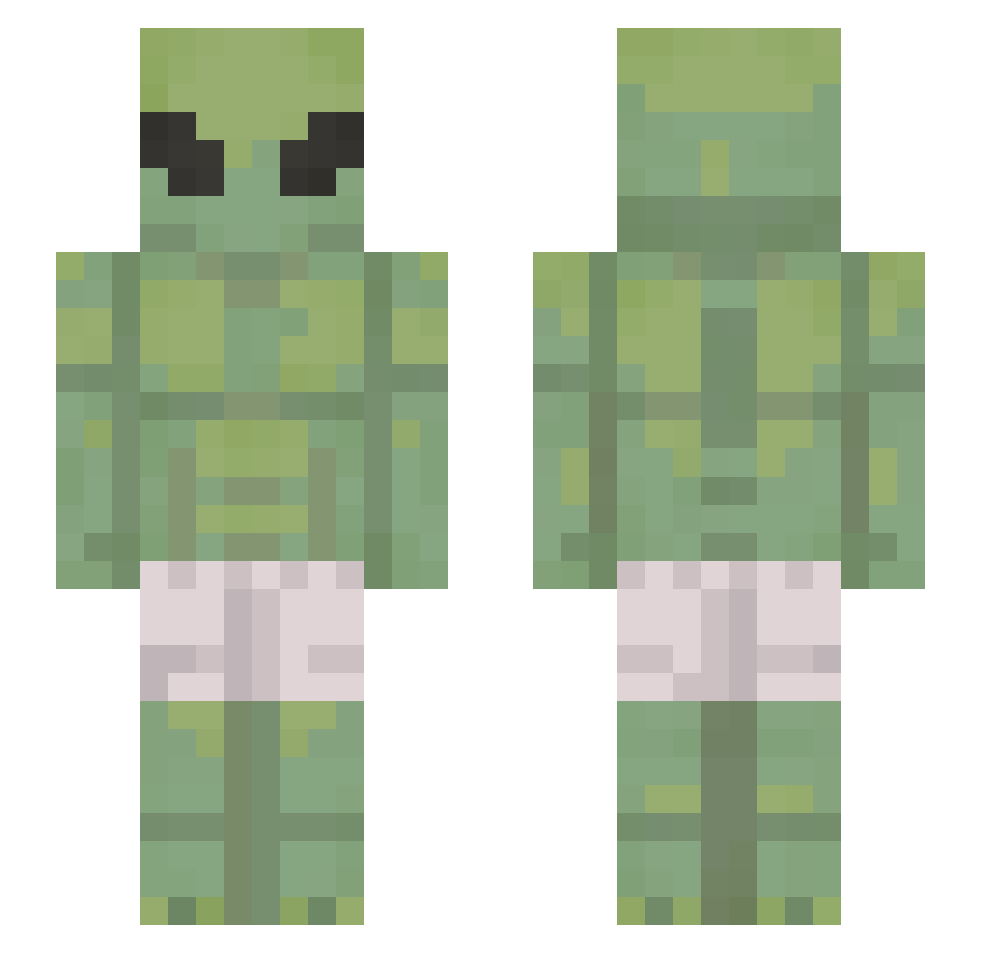 VOID0010 Minecraft skin, front and back view
