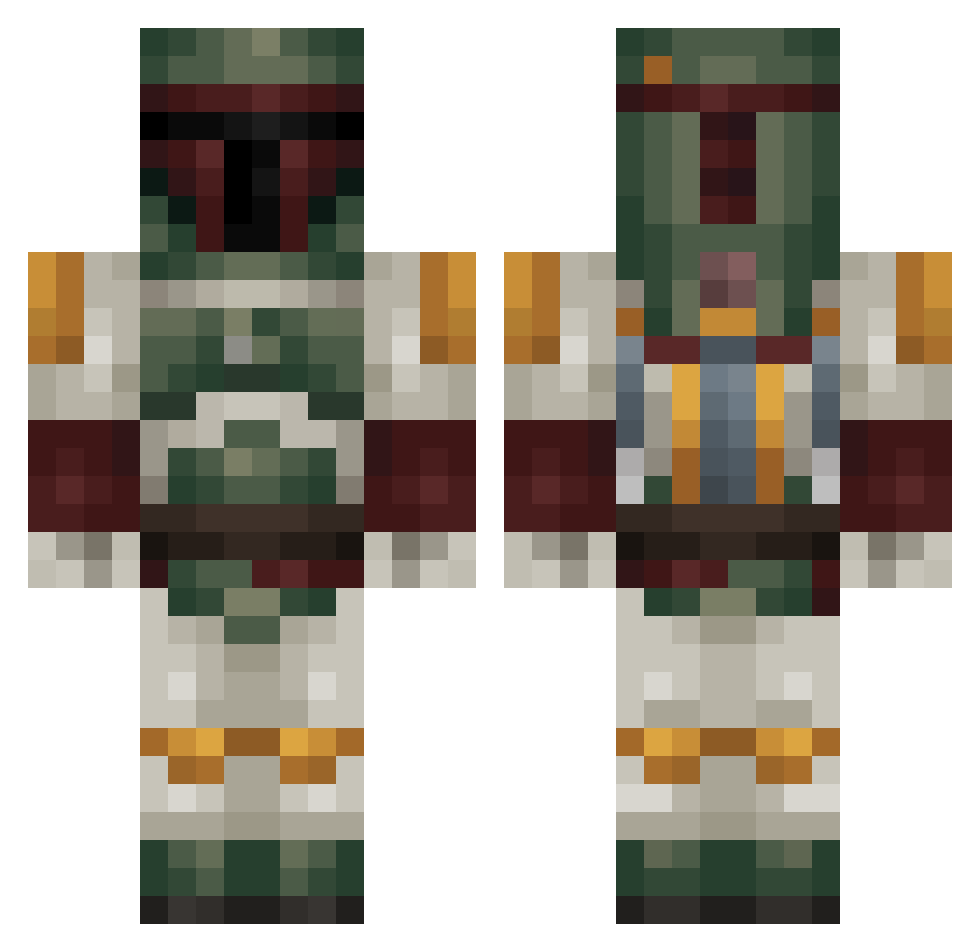 Nikel30 Minecraft skin, front and back view