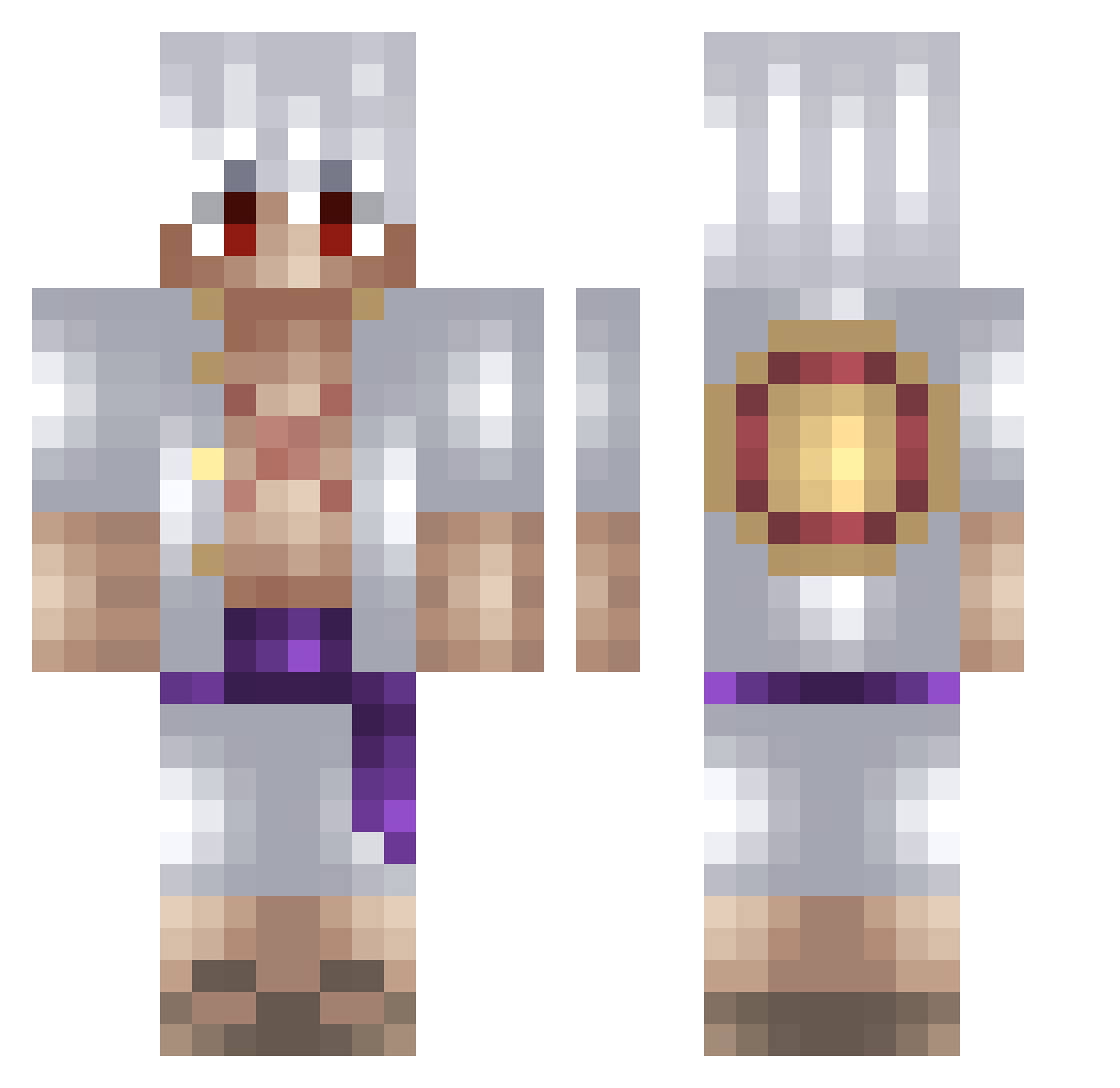GetOverThere Minecraft skin, front and back view