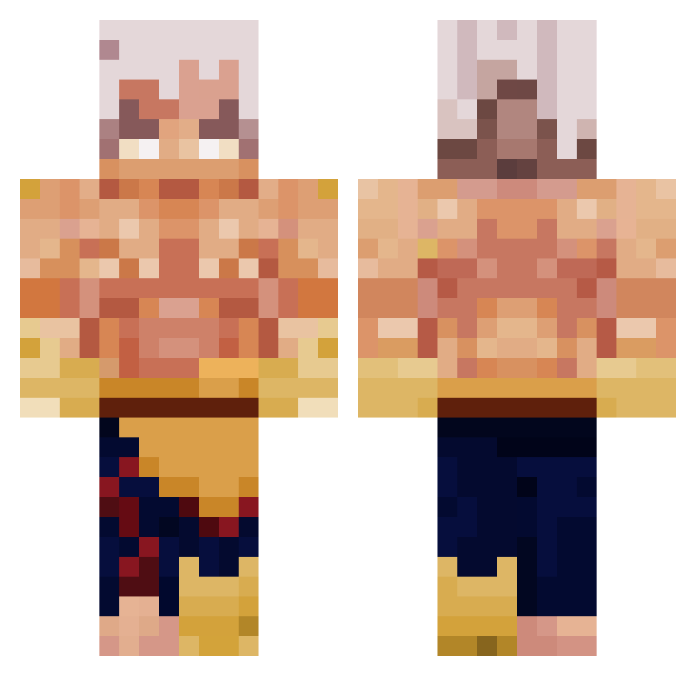 RaymanBandicoot Minecraft skin, front and back view