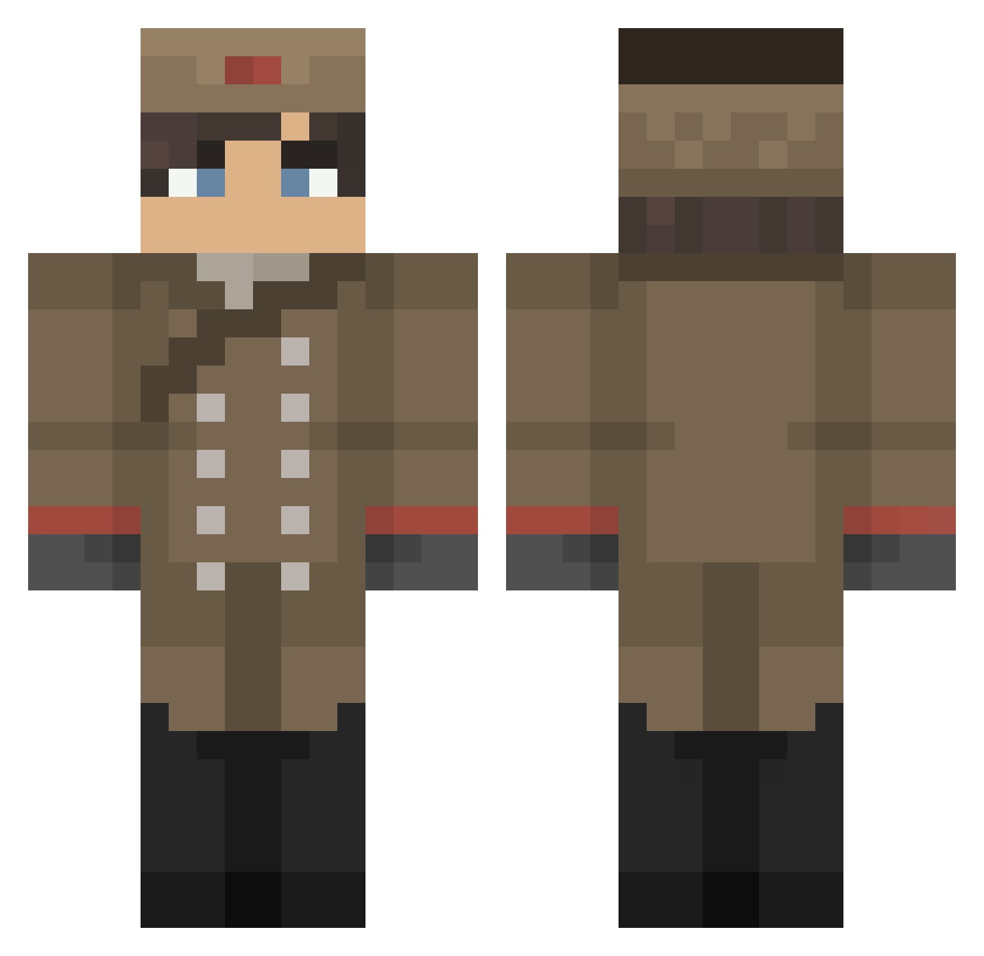 santanica Minecraft skin, front and back view