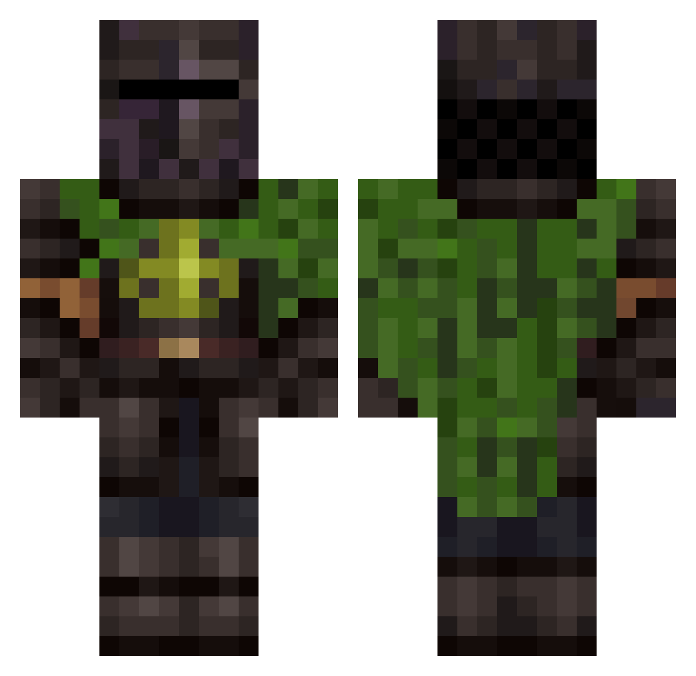 ThatsGreenEyeS Minecraft skin, front and back view