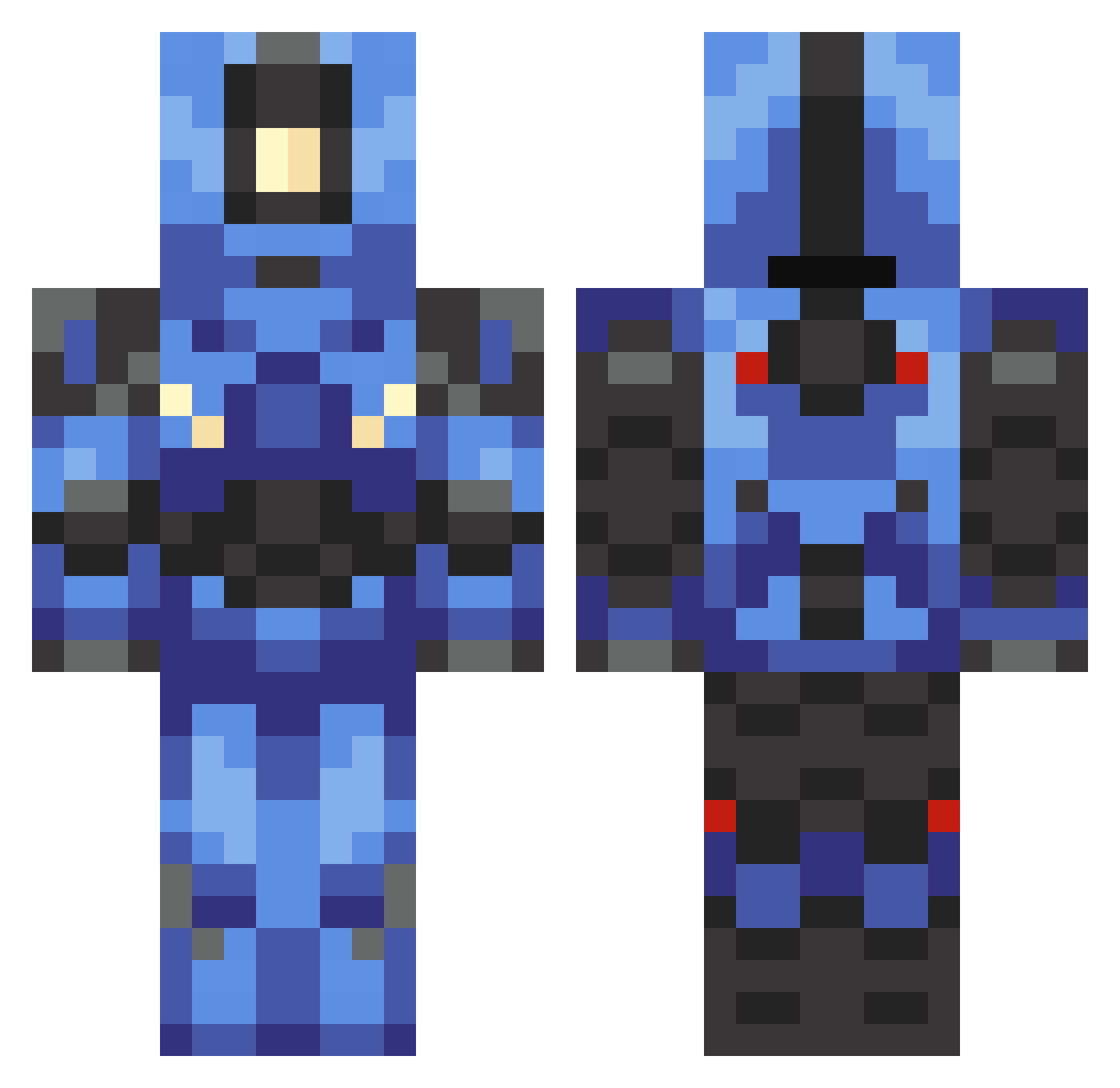 Maalmi Minecraft skin, front and back view