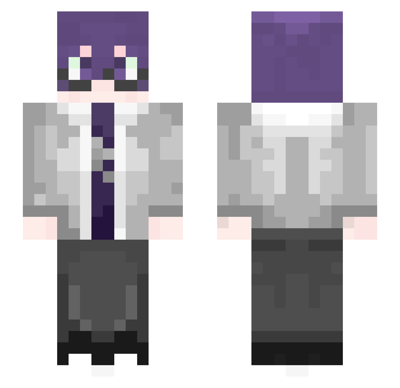 Succinamide Minecraft skin, front and back view