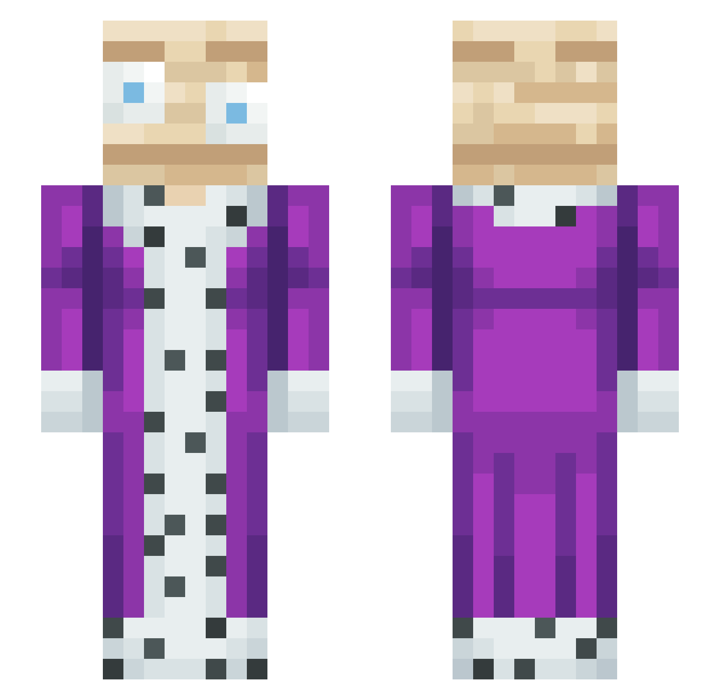 SwazzyJew Minecraft skin, front and back view