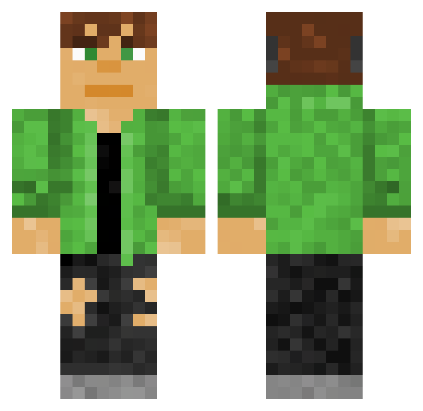 Solace449 Minecraft skin, front and back view