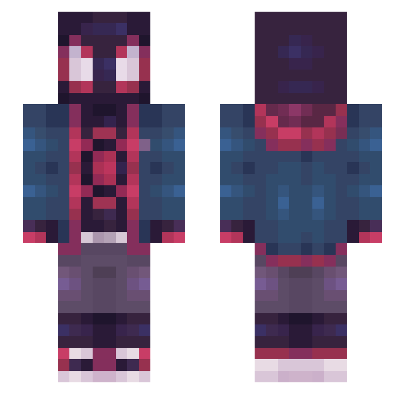 Chalizz Minecraft skin, front and back view
