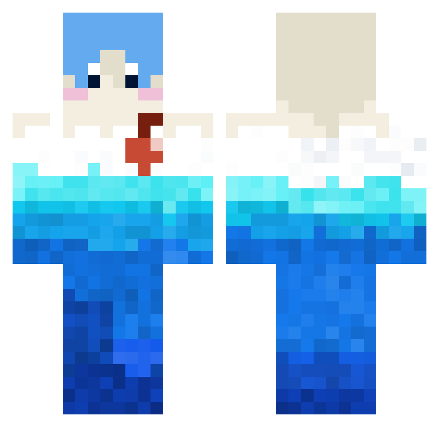 Zumorito526 Minecraft skin, front and back view