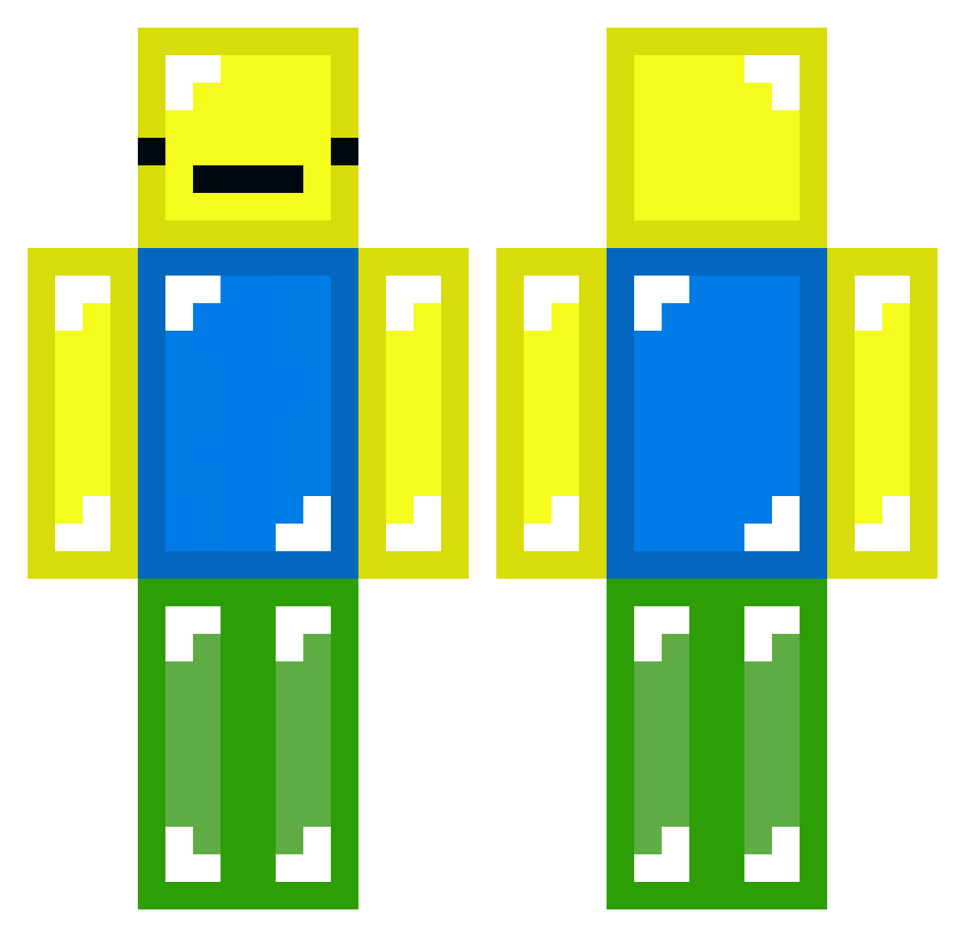 PureJoxen Minecraft skin, front and back view