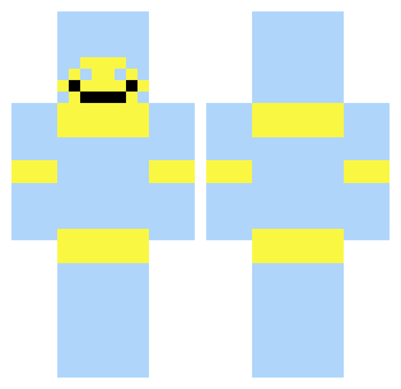 SugiPePuIeSRL Minecraft skin, front and back view