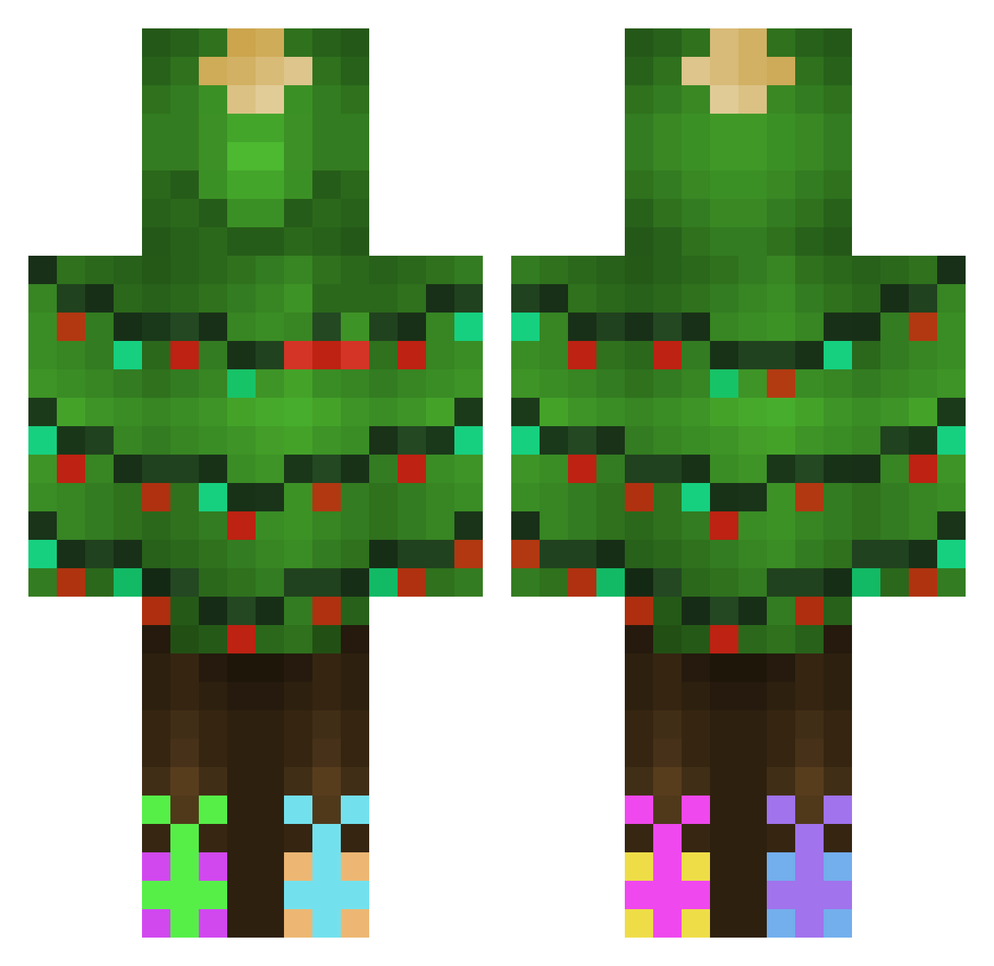 FlamethrowerJWA Minecraft skin, front and back view