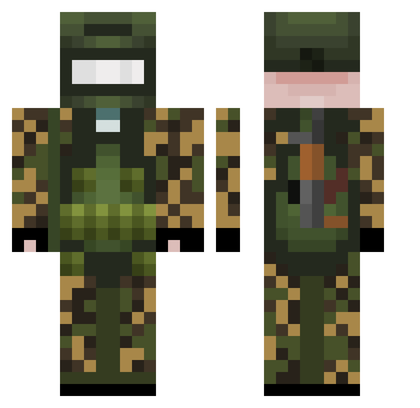 Vra4 Minecraft skin, front and back view