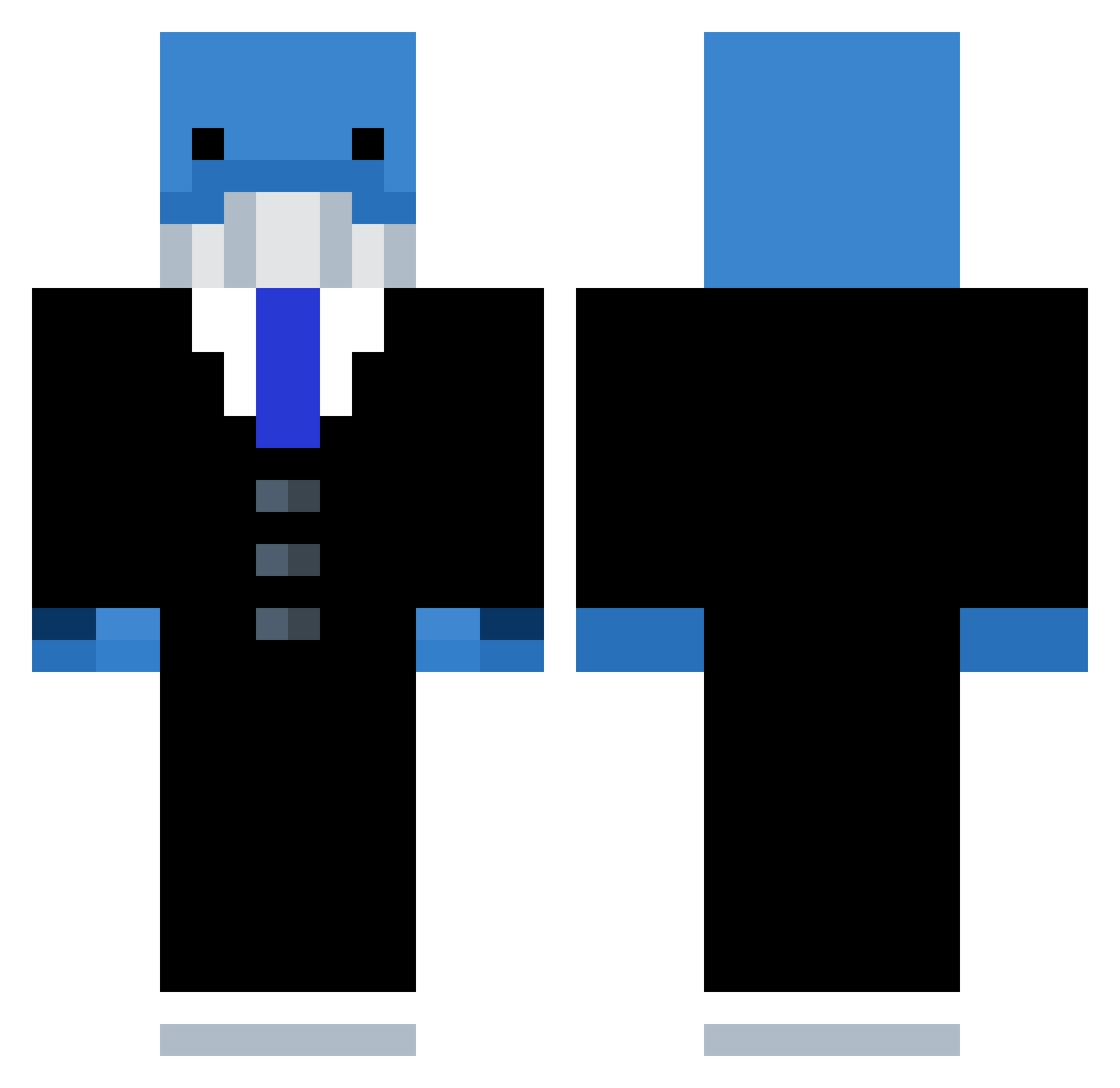 no3bit Minecraft skin, front and back view