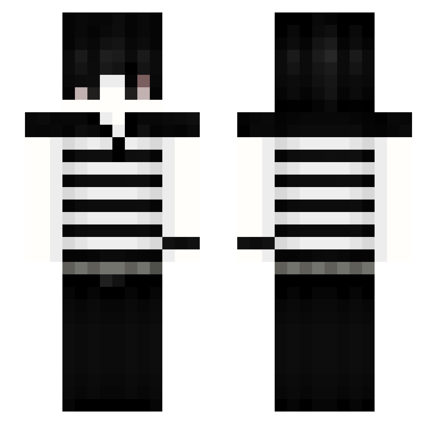 yzdbk Minecraft skin, front and back view
