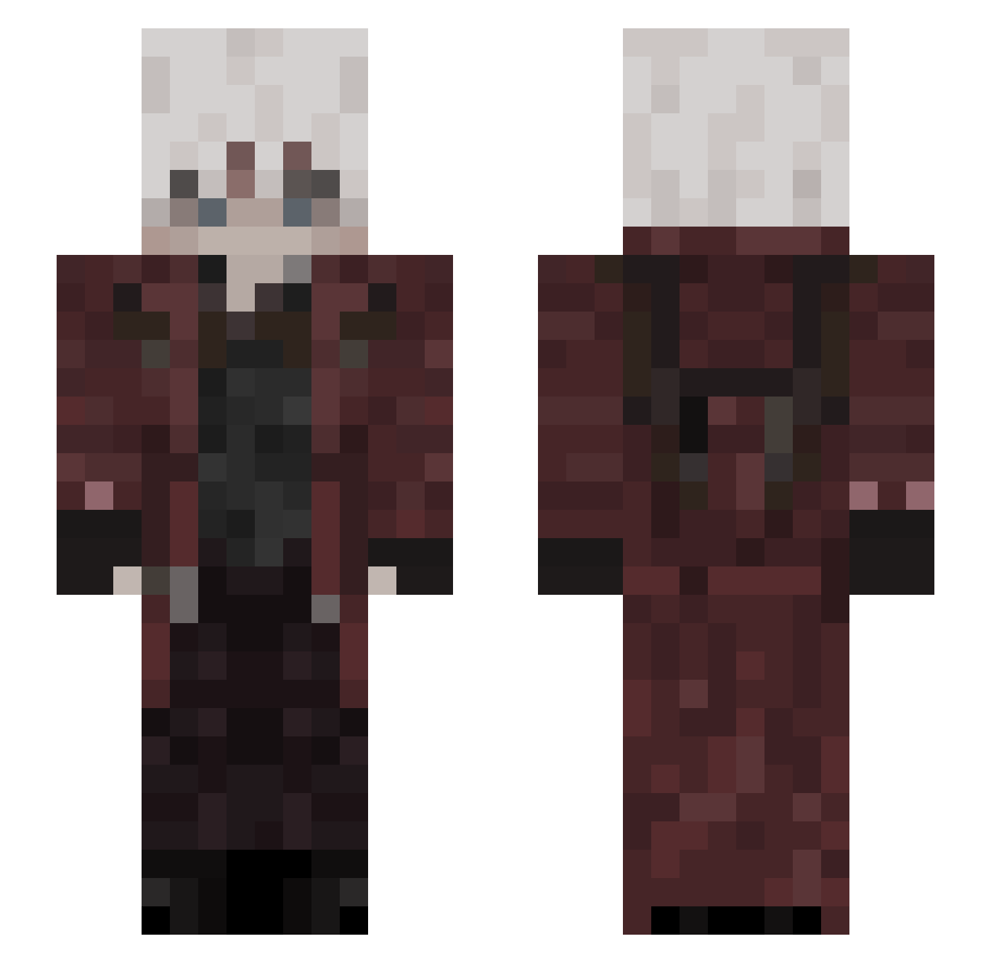 akvmascry Minecraft skin, front and back view