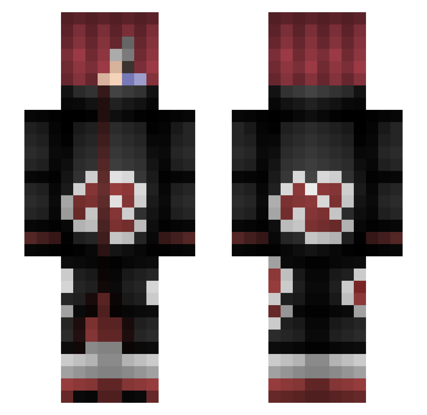 Siegeswille Minecraft skin, front and back view