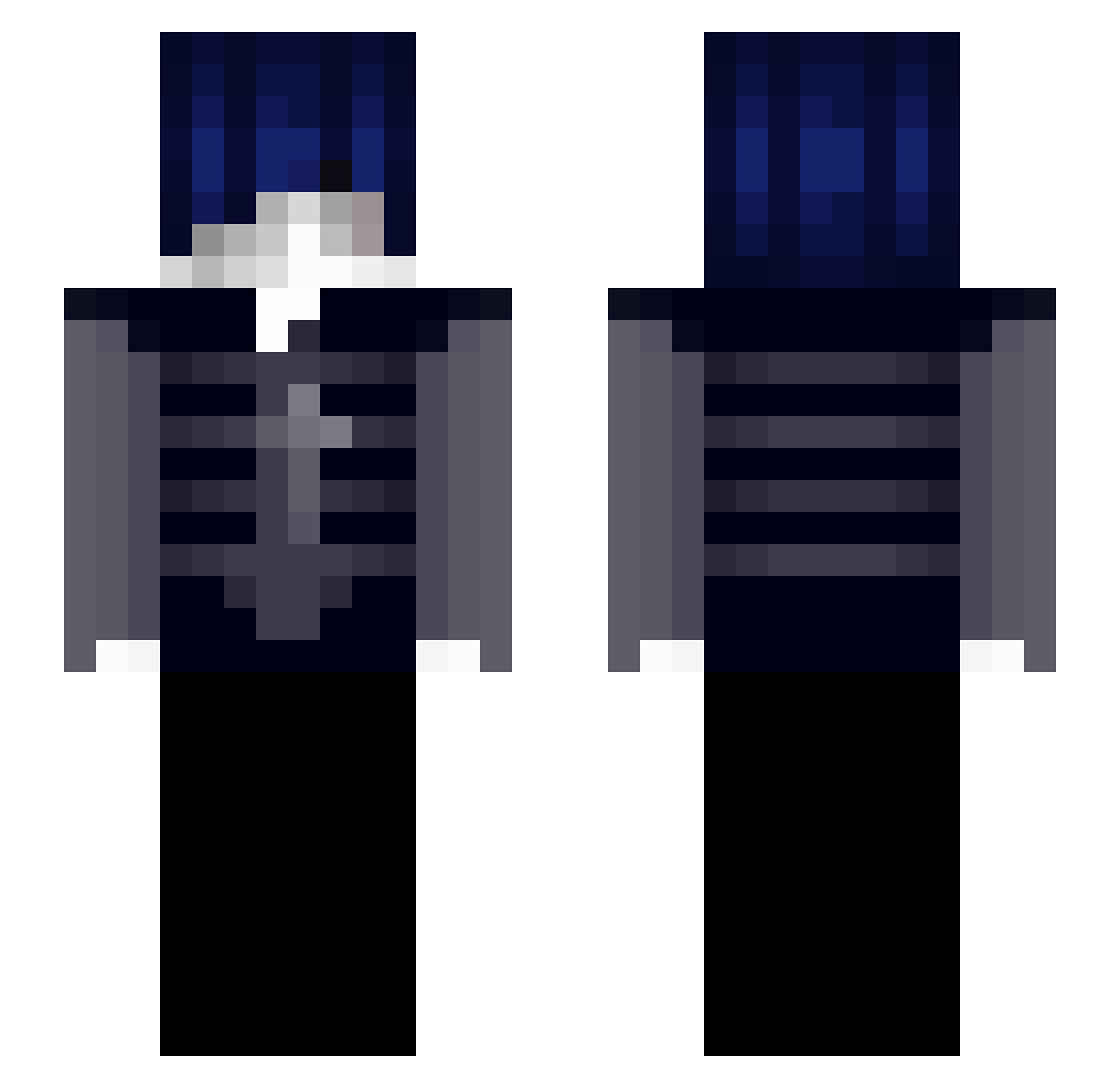 fiilzko Minecraft skin, front and back view
