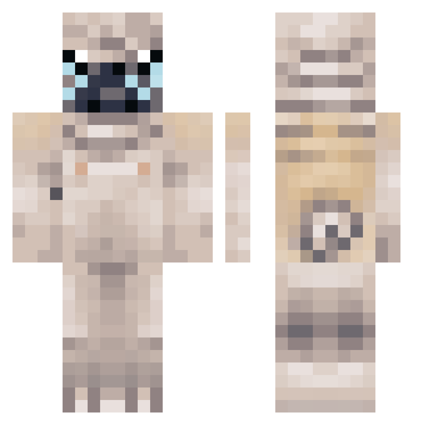 dariovrr Minecraft skin, front and back view