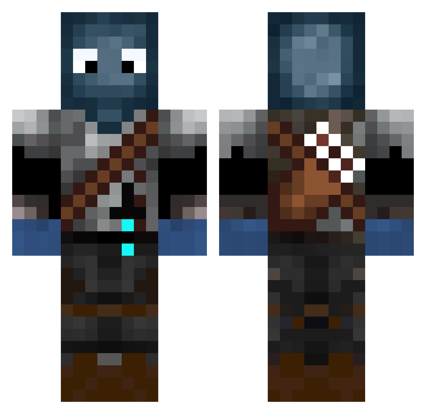 F_16XL Minecraft skin, front and back view