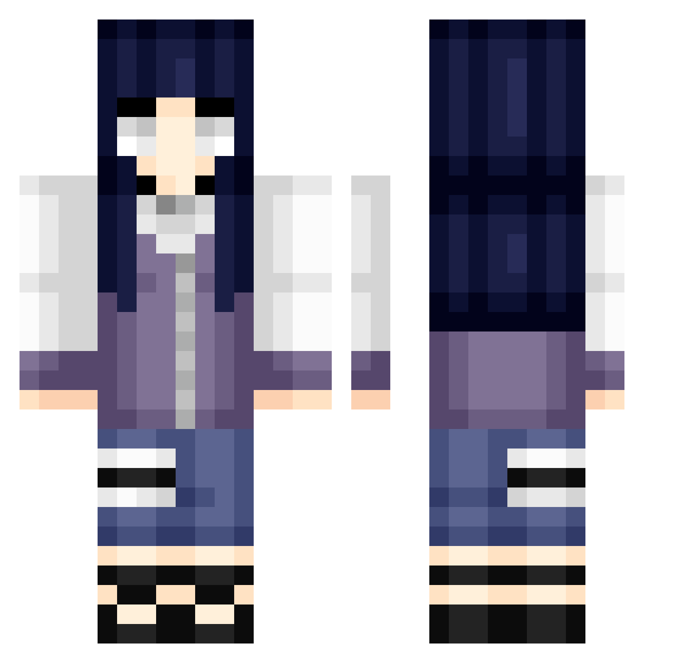 Vuurfly Minecraft skin, front and back view